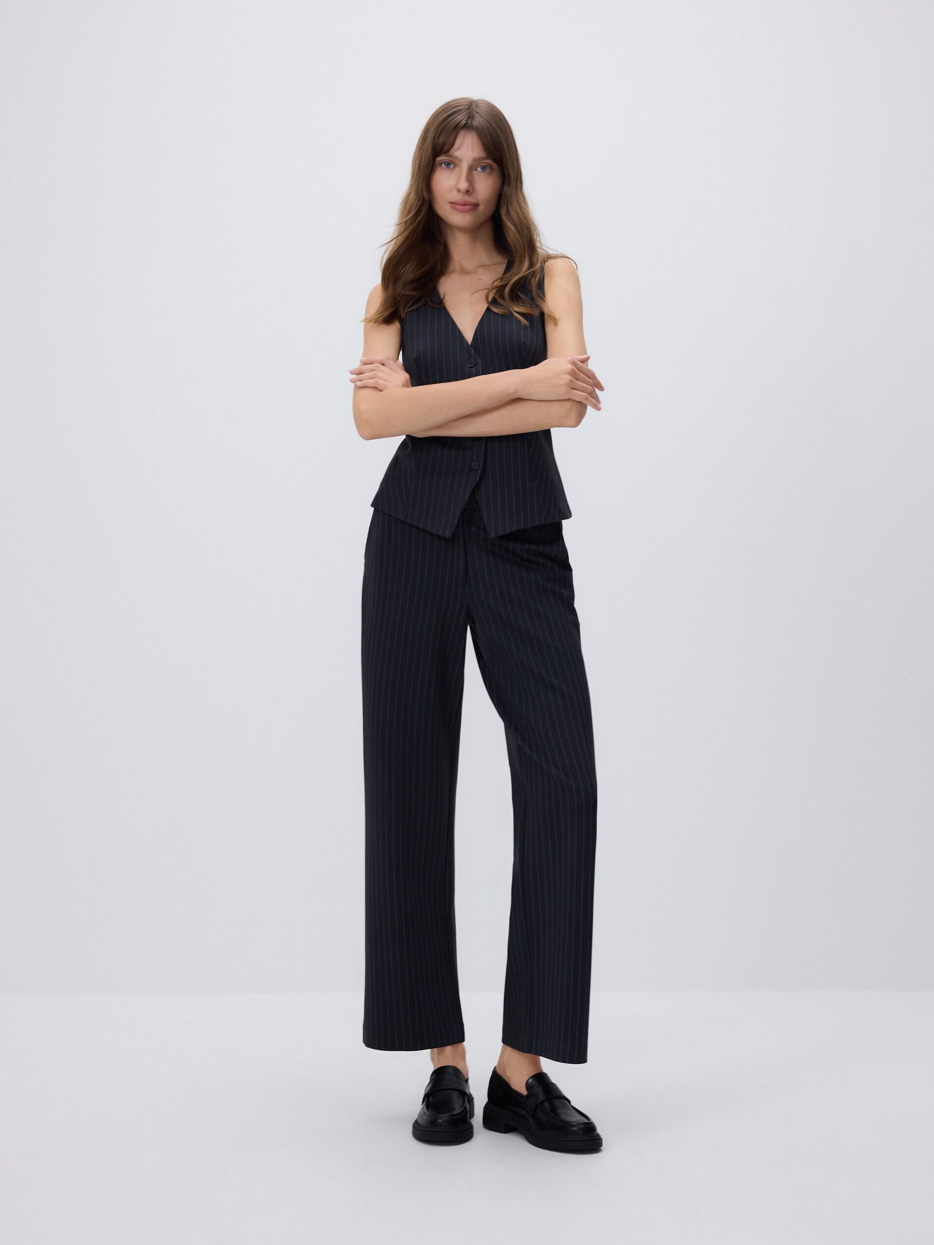 Grey Loose Rib Knit Trousers, Grey, large image number 2