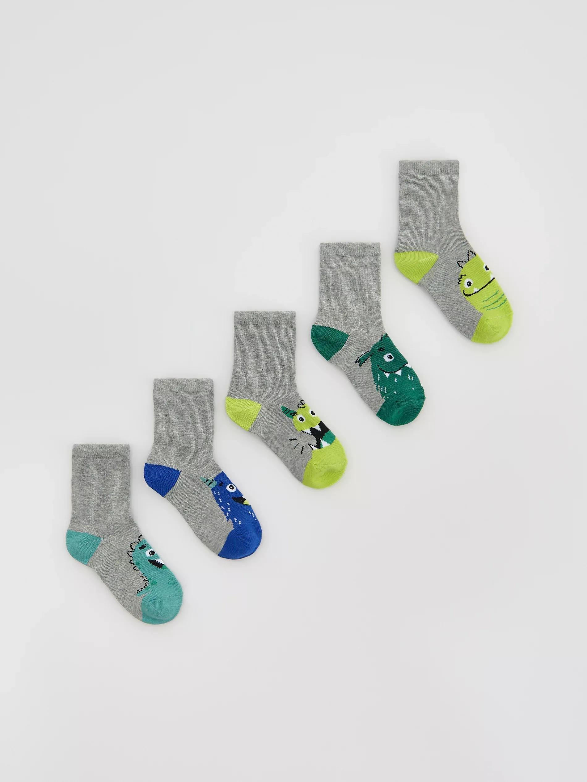 DARK GREY Socks 5 pack, Grey, medium