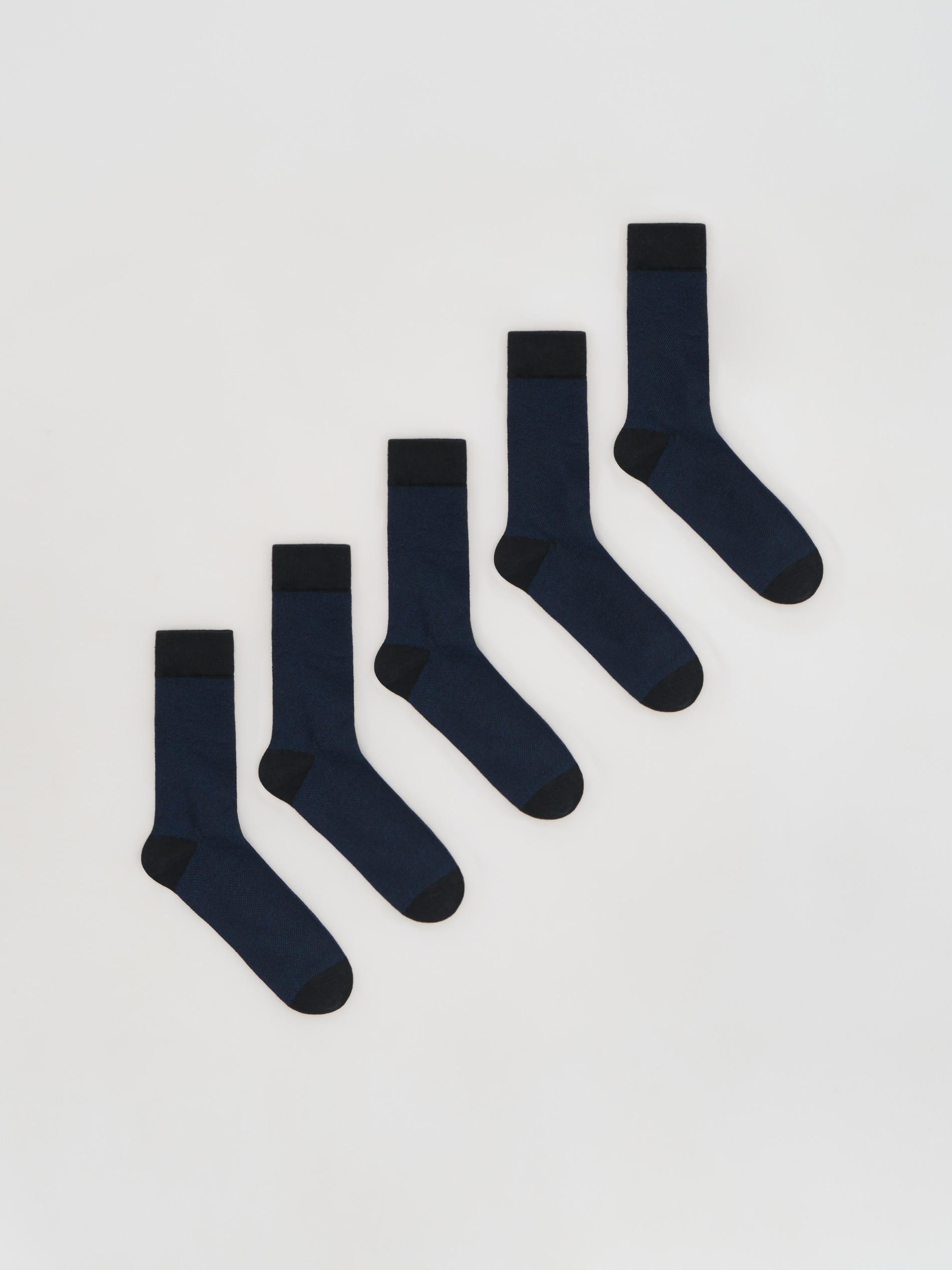 Navy Socks 5 Pack, Navy, medium