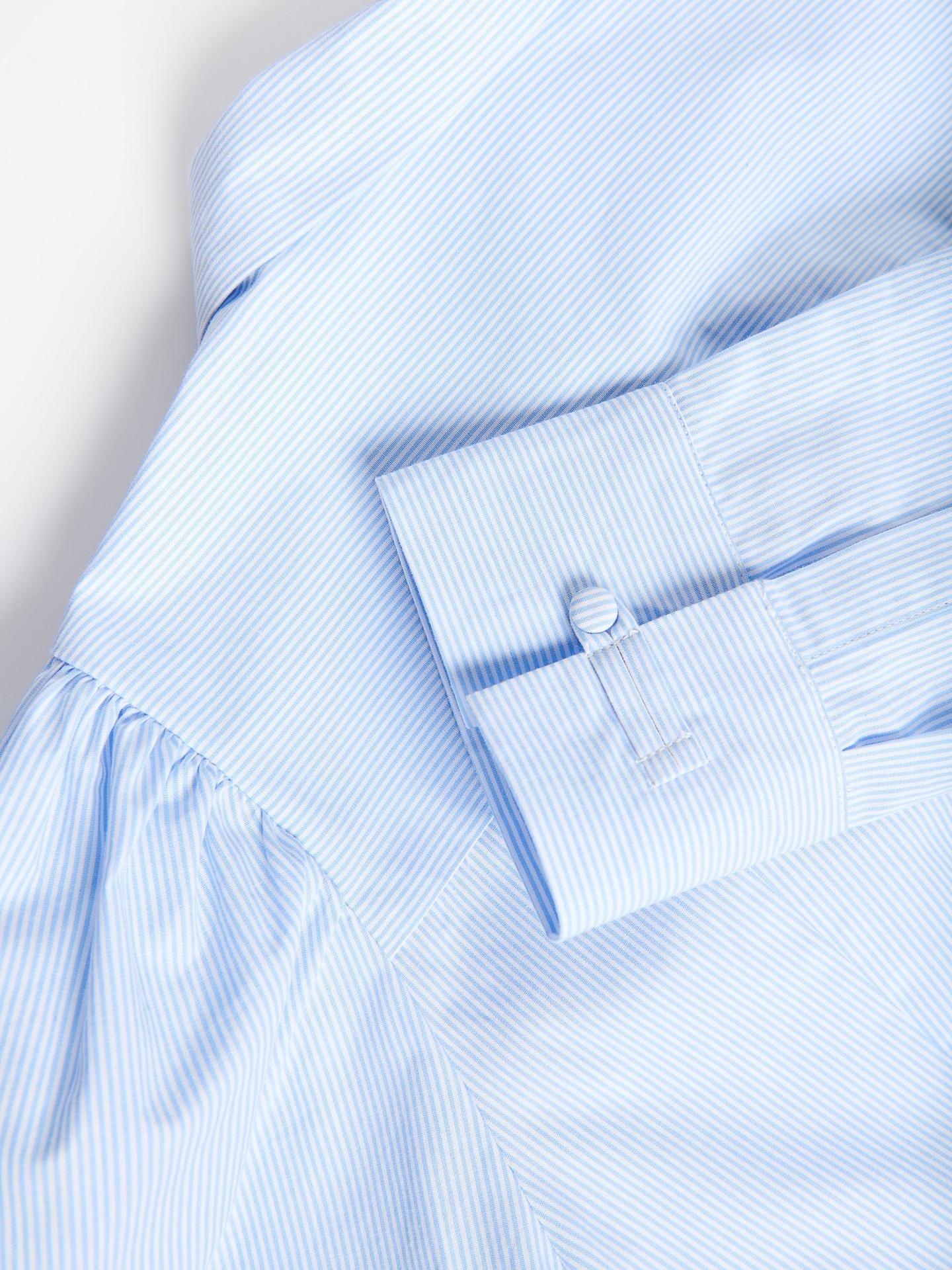 Blue Stripe Cotton Shirt, Blue, large image number 4