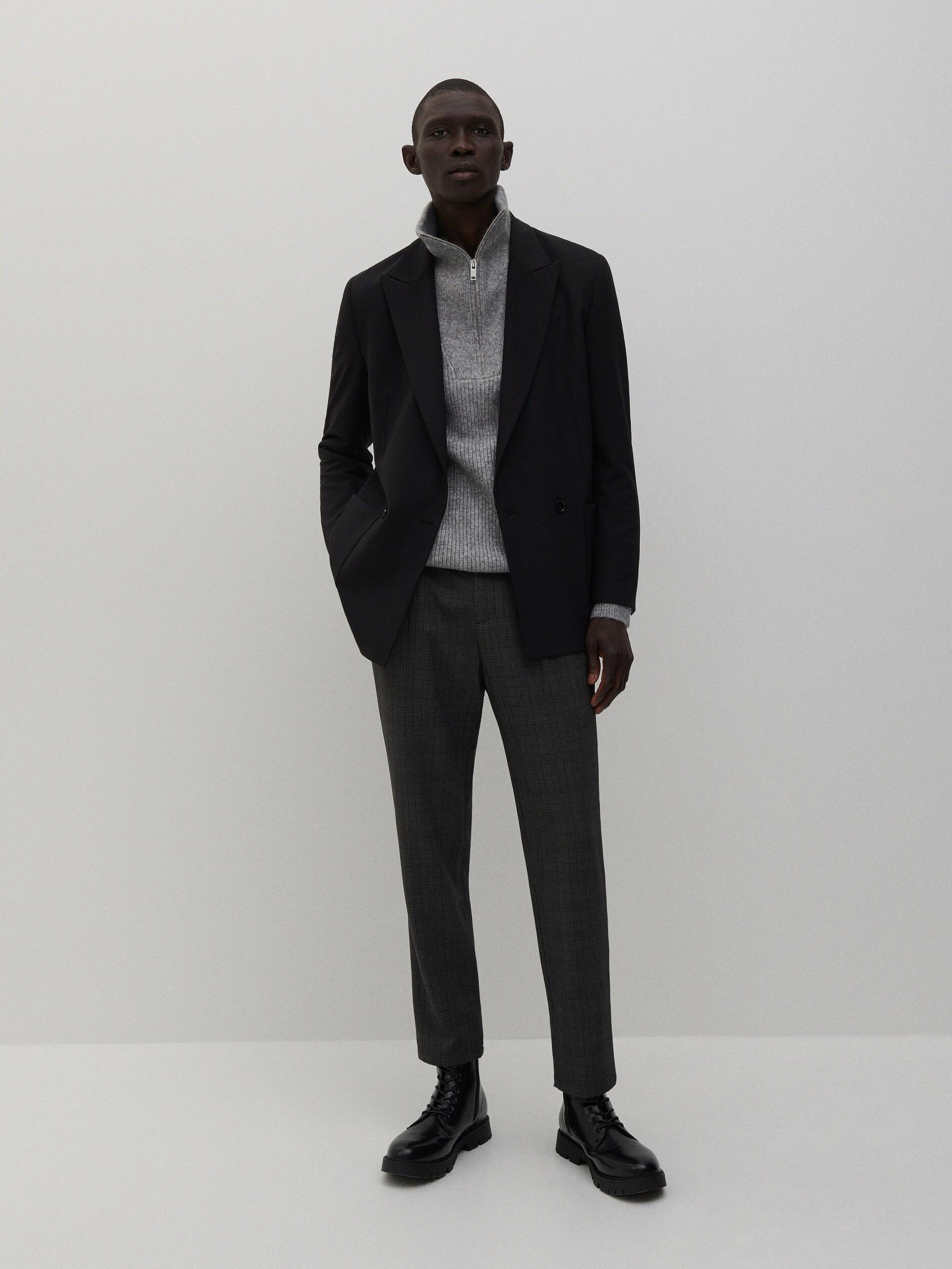 Black Comfort Fit Blazer, Men, , large image number 0