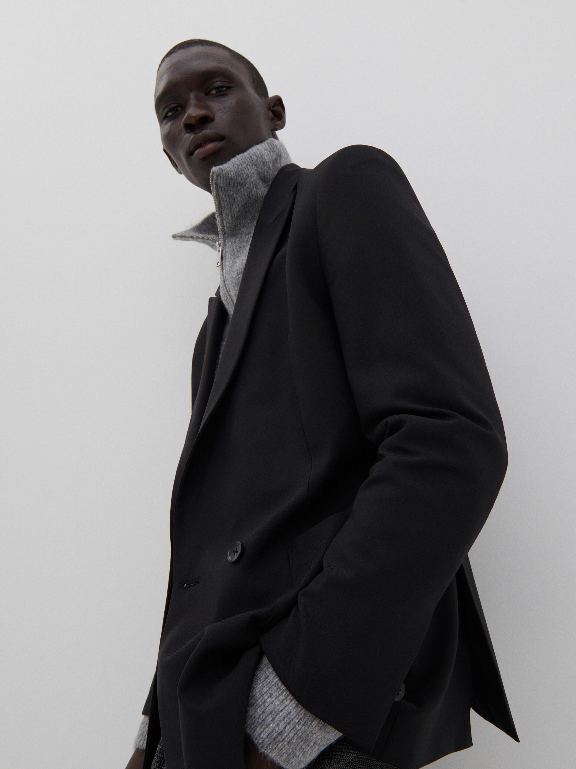Black Comfort Fit Blazer, Men, , large image number 3