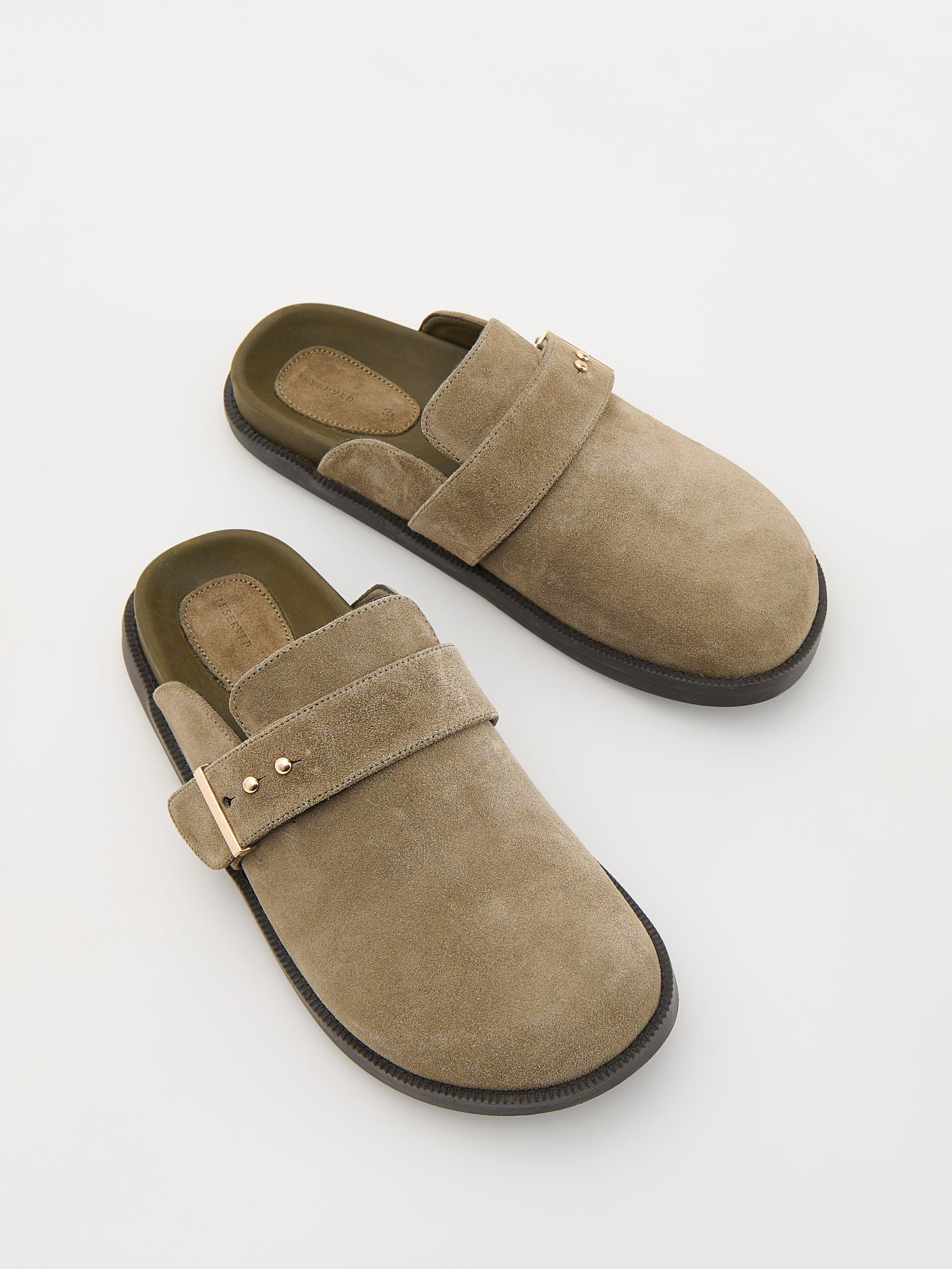 Green Suede Mule Shoes, , large image number 4