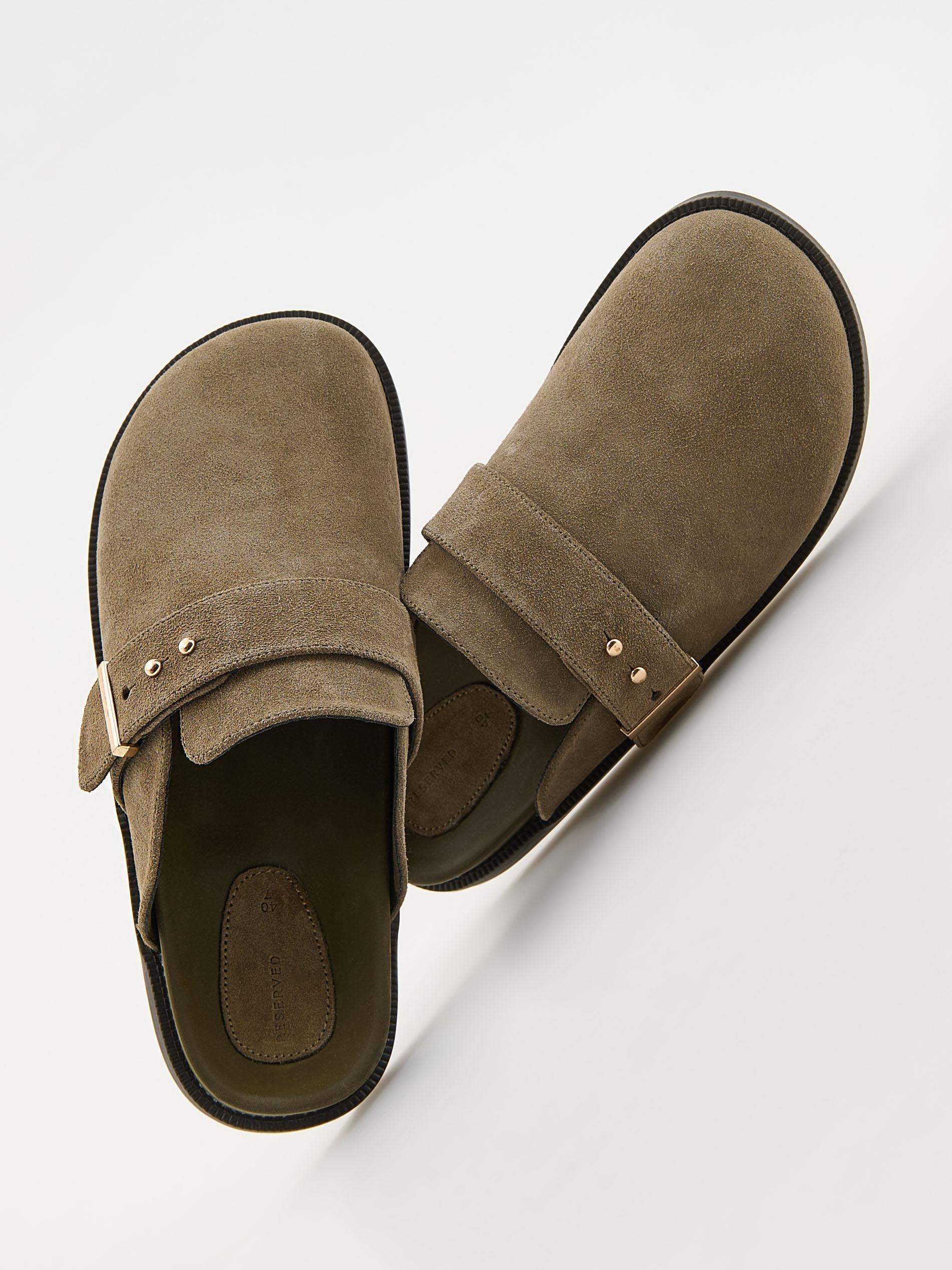 Green Suede Mule Shoes, , large image number 6