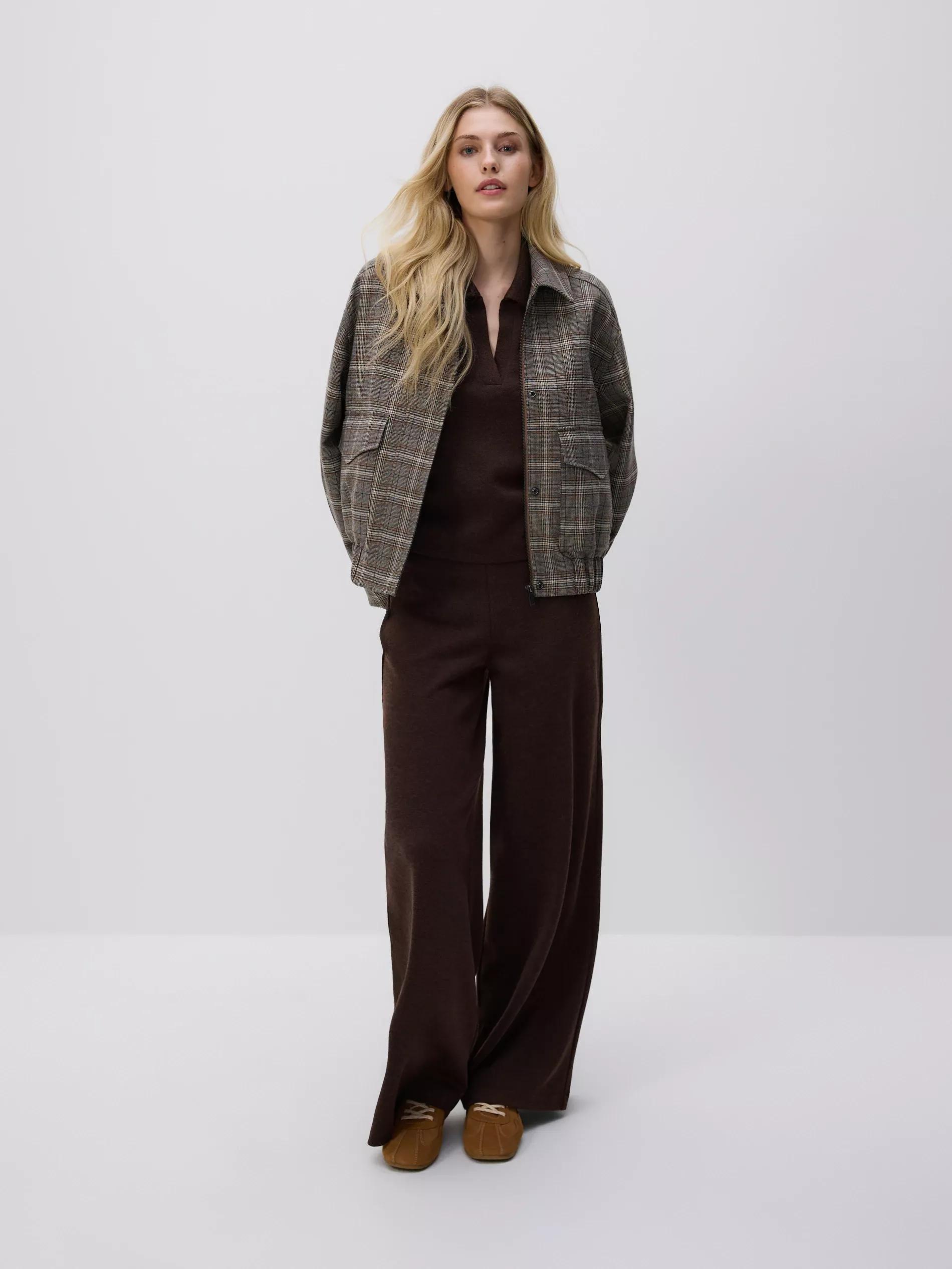 Brown Jersey Trousers, Brown, medium