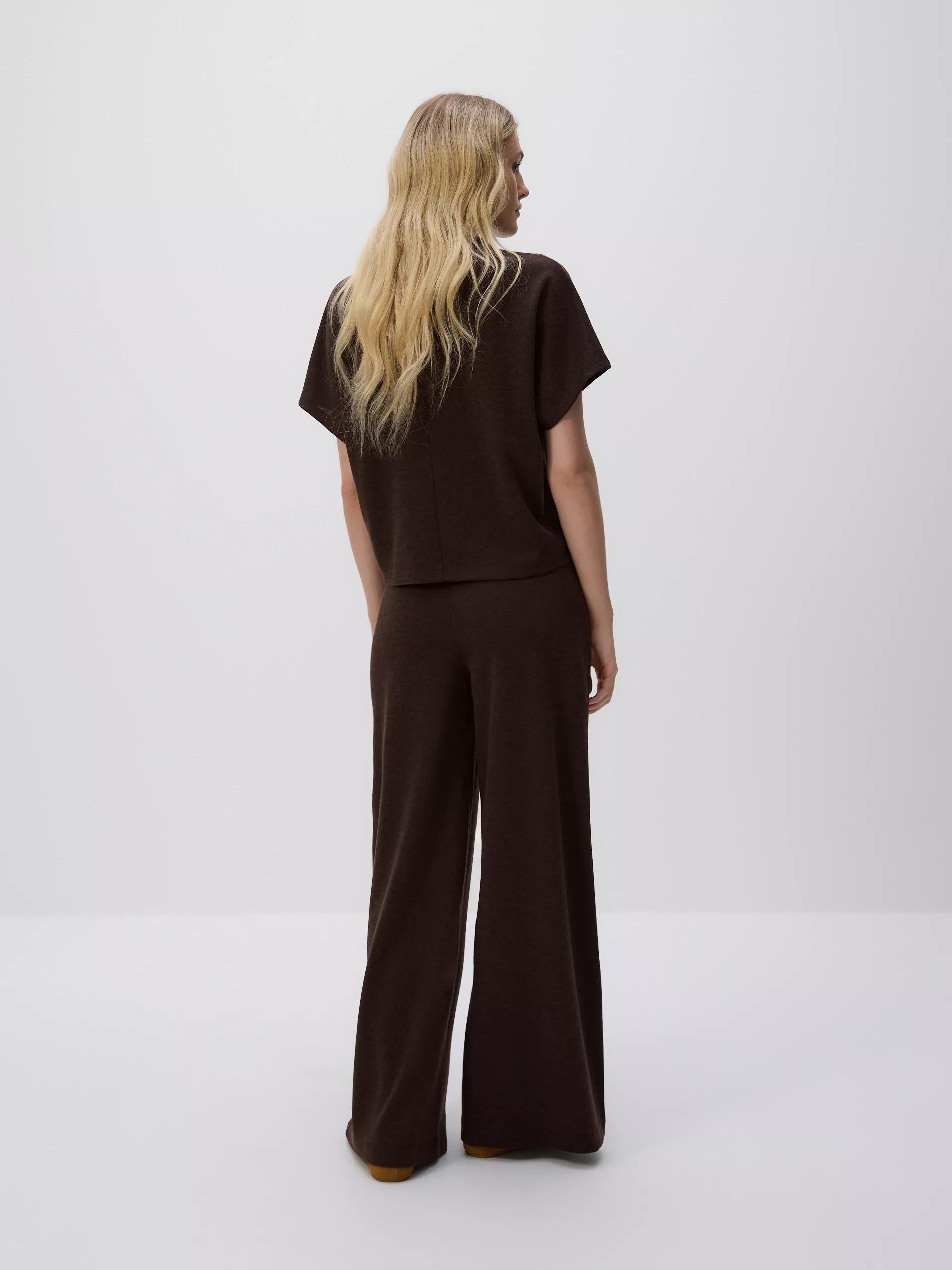 Brown Jersey Trousers, Brown, medium