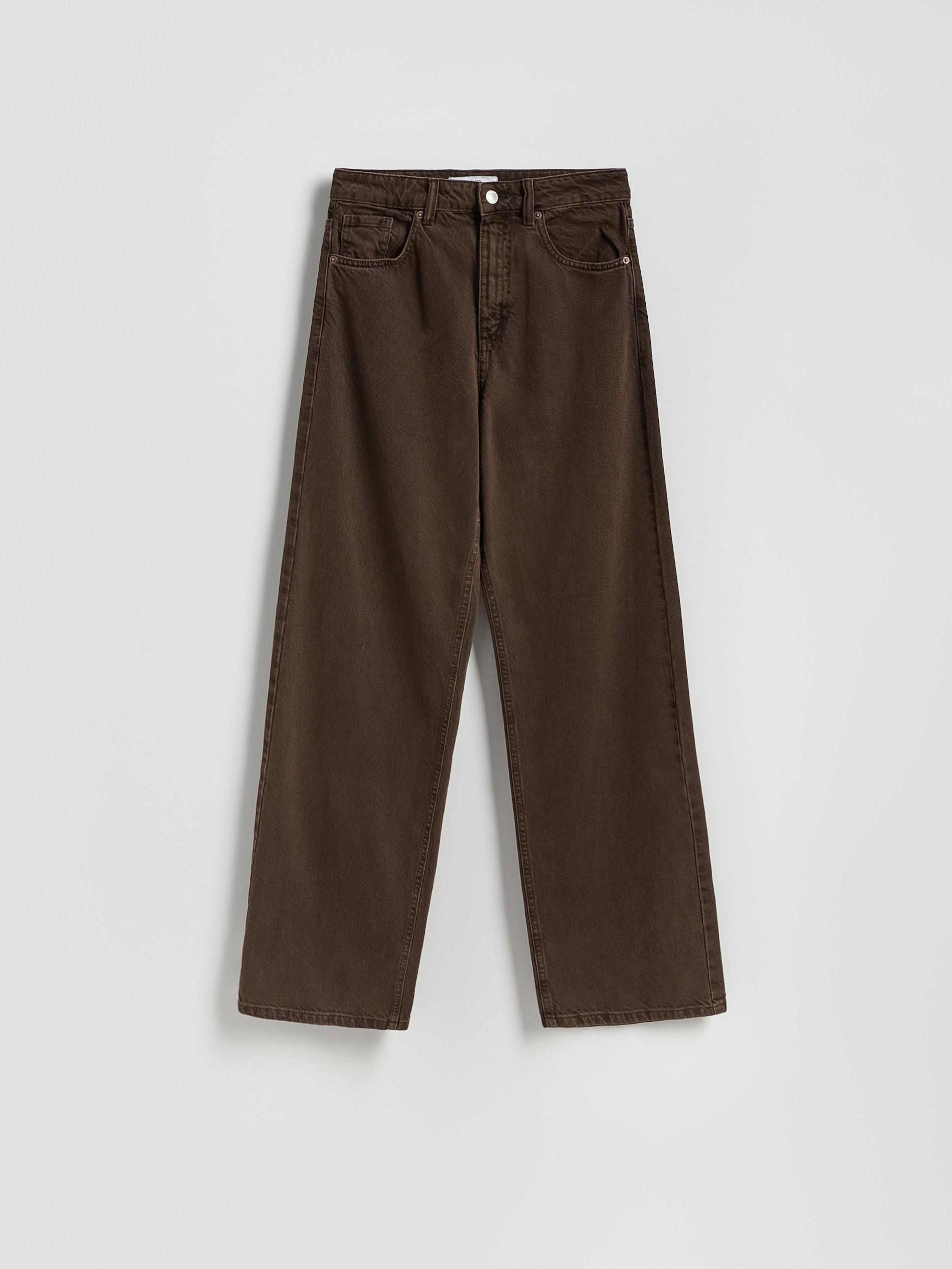 Brown Wide Leg Jeans, No Colour, medium