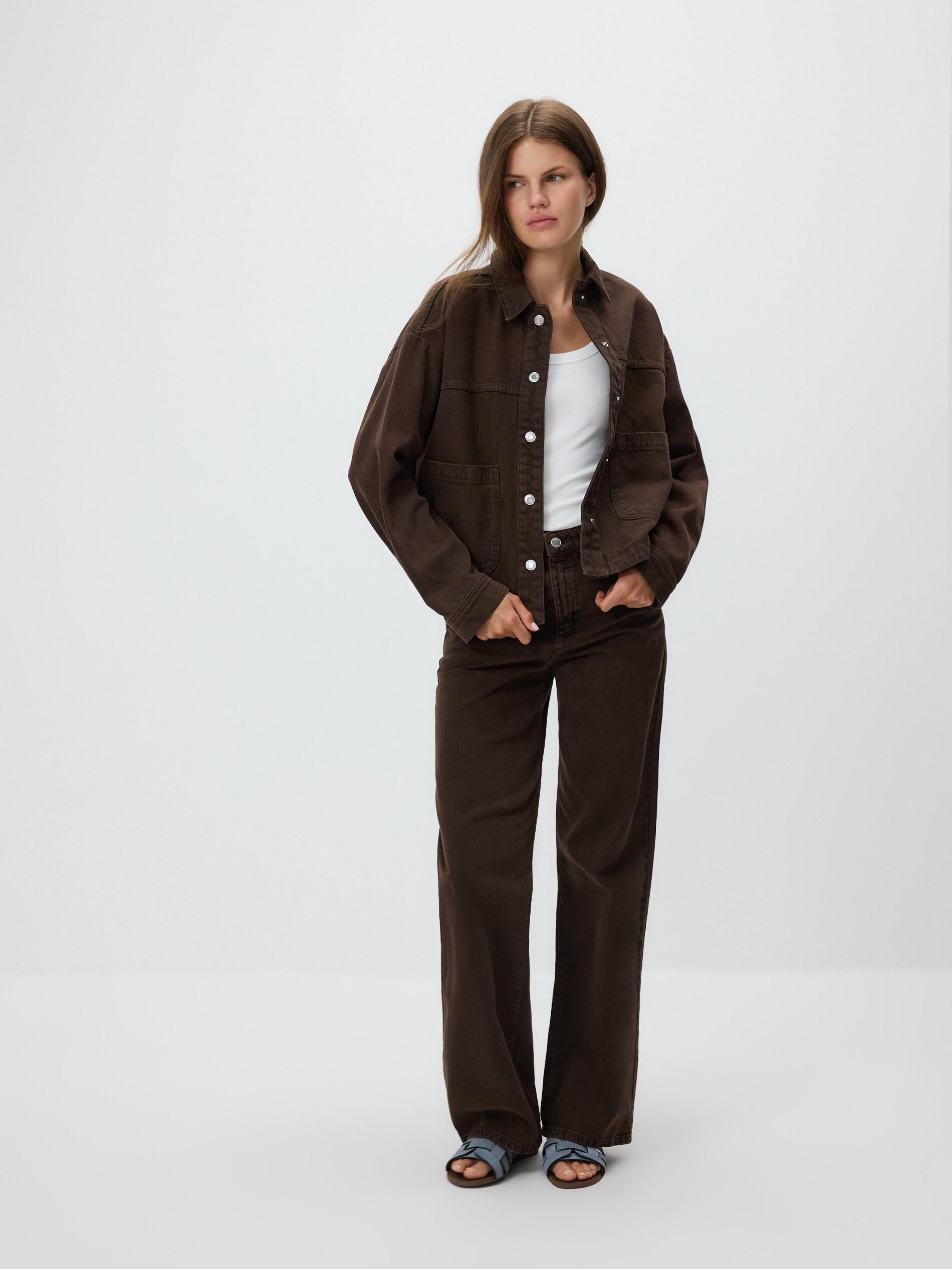 Brown Wide Leg Jeans, No Colour, large image number 2