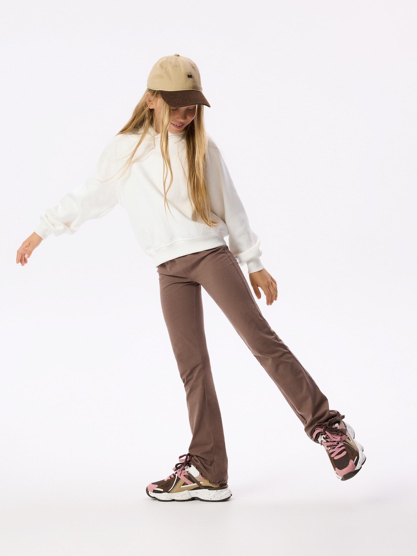 Brown Flared Leggings, Brown, medium