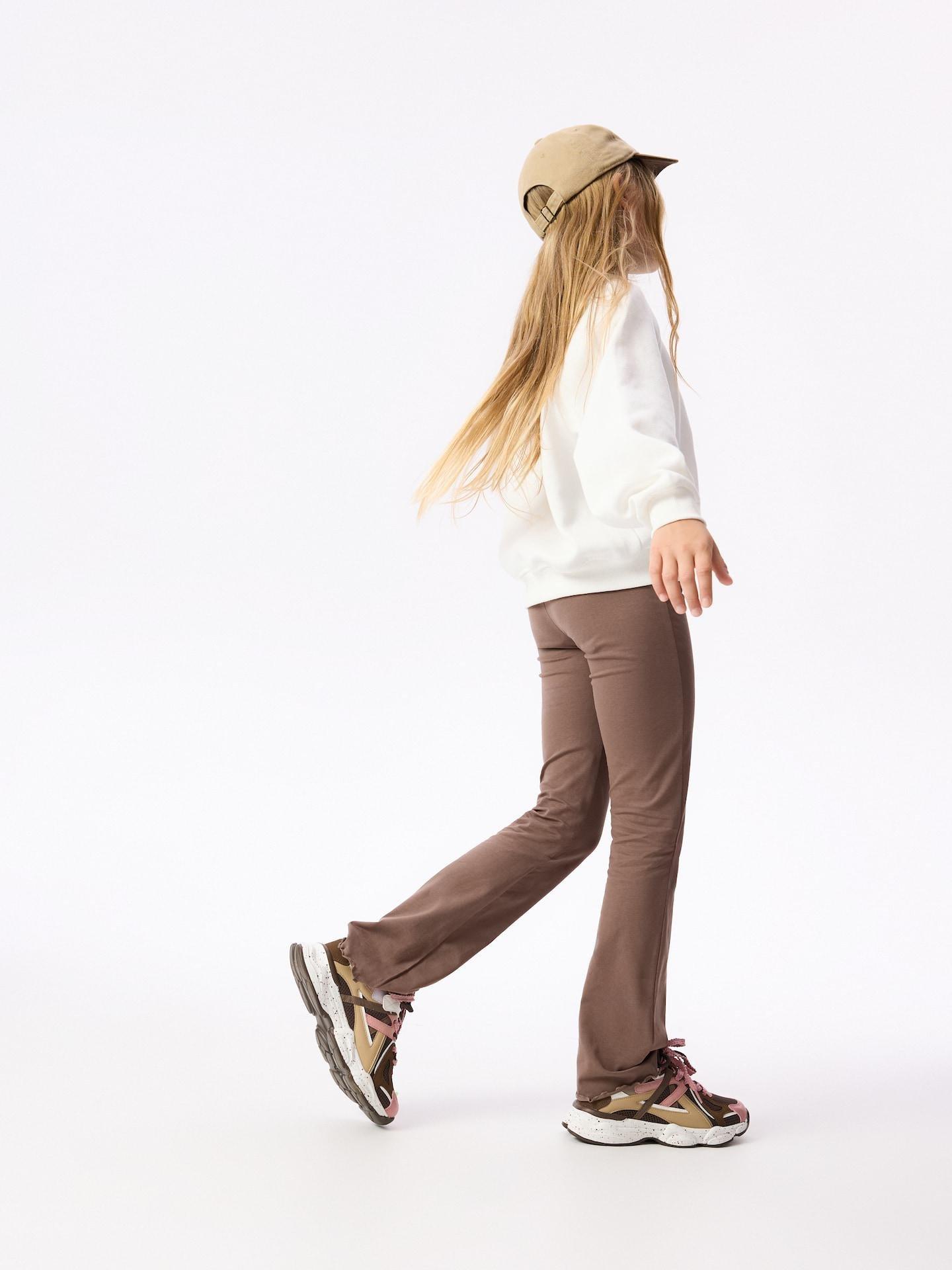Brown Flared Leggings, Brown, medium