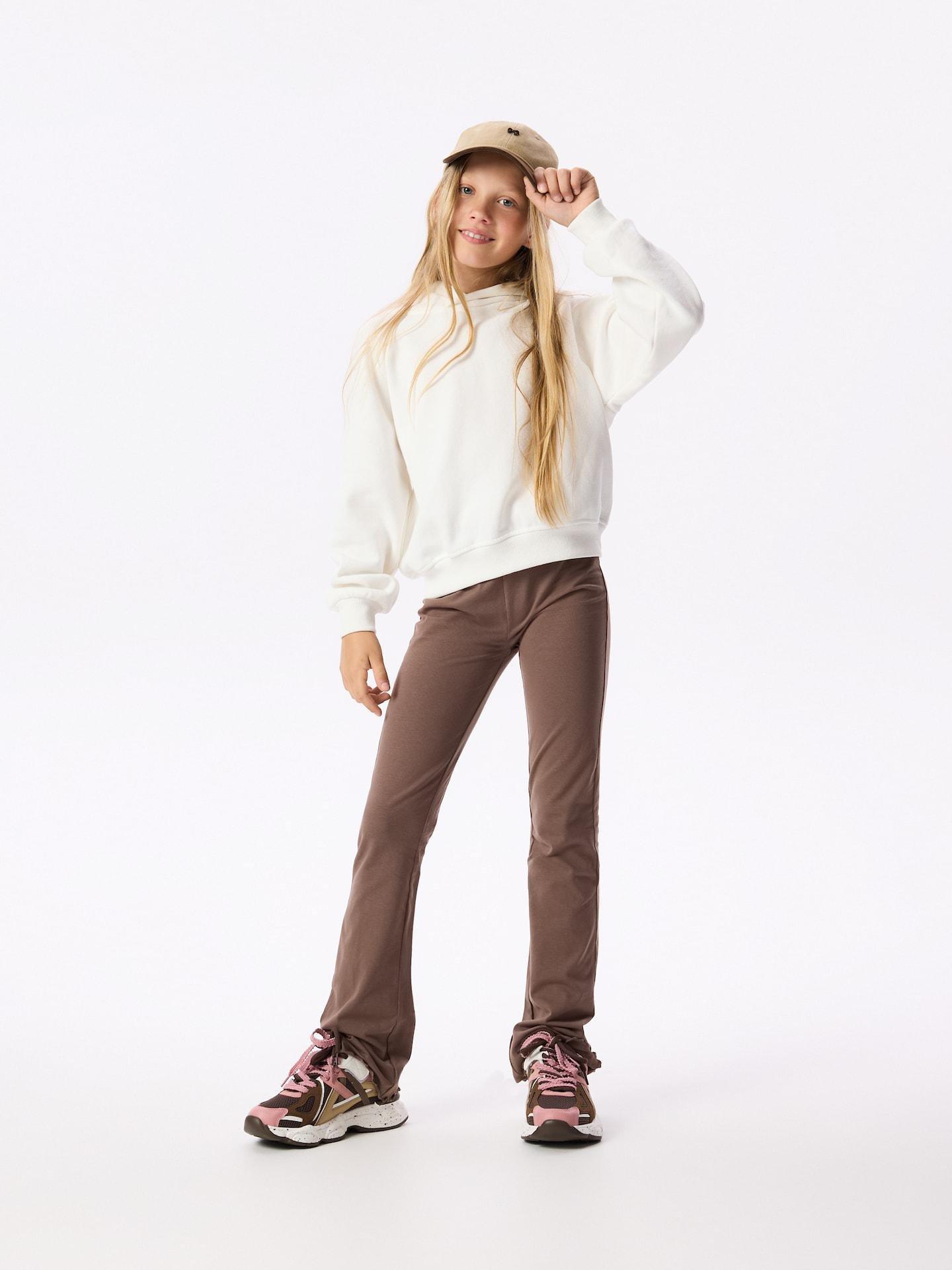 Brown Flared Leggings, Brown, medium