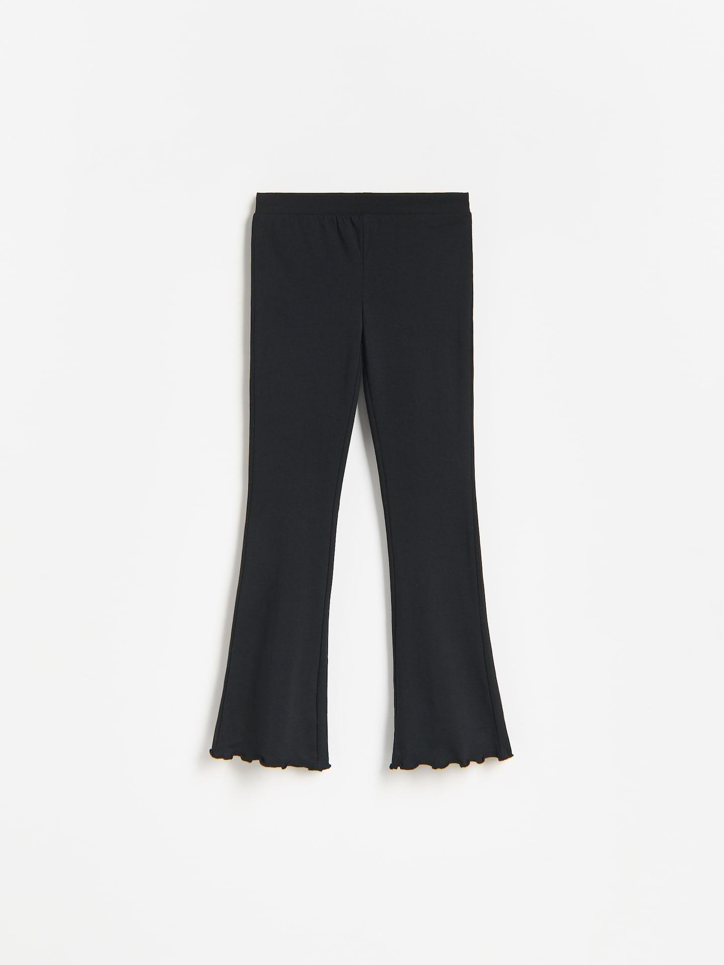 Black Flared Leggings, Black, large image number 3