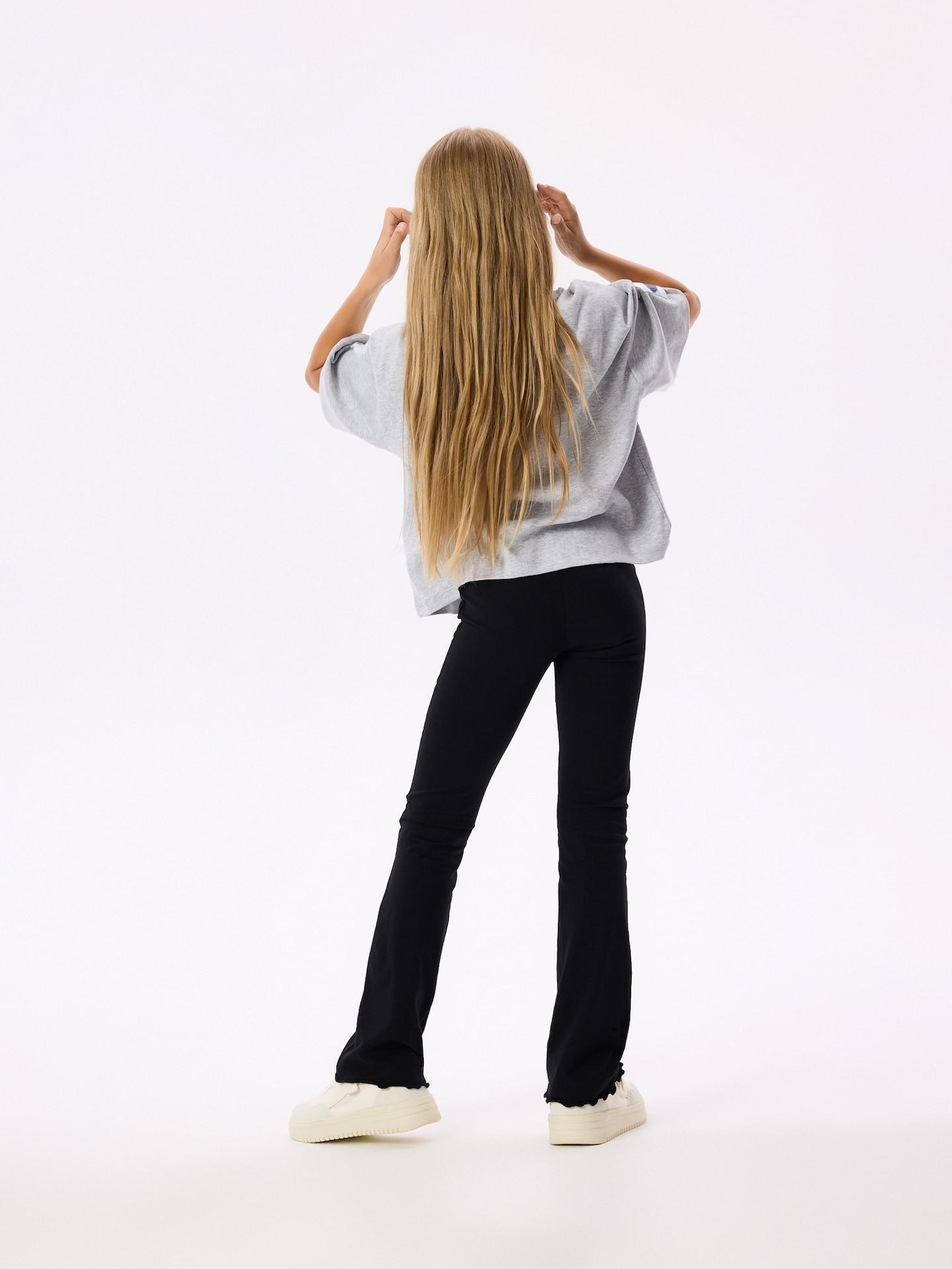 Black Flared Leggings, Black, large image number 5