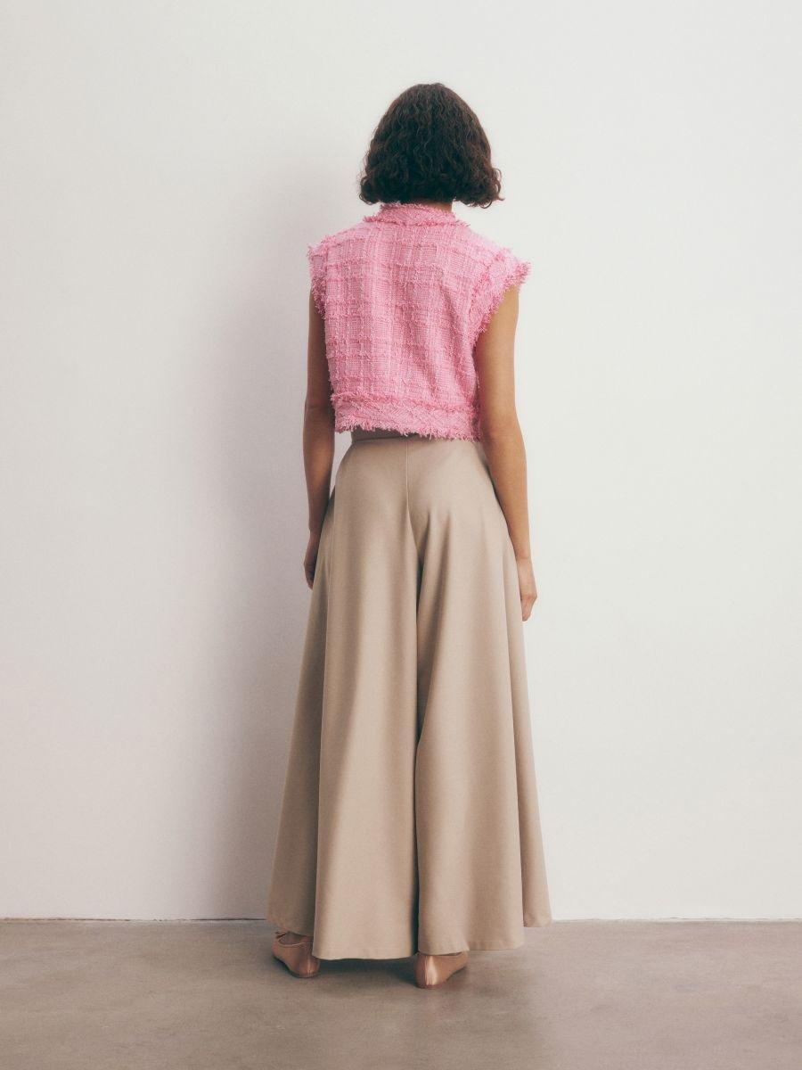 Beige Loose Trousers With Pleats, , large image number 2