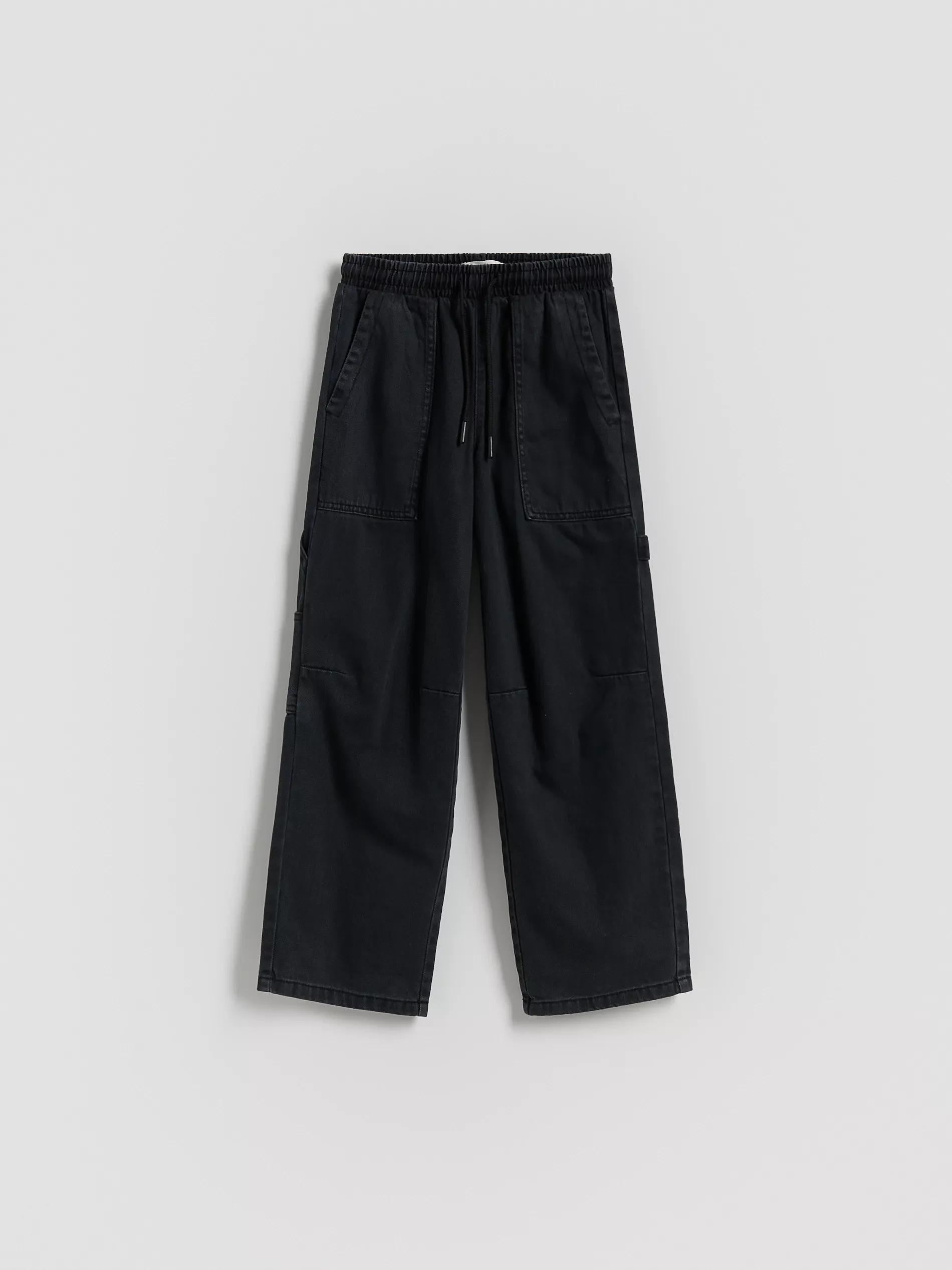 BLACK Cotton trousers, Black, large image number 0