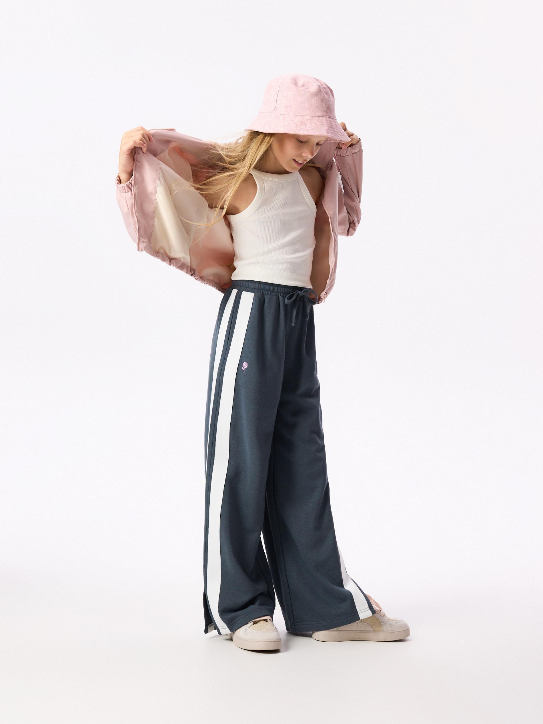 Grey Sweatpants With Side Stripes, Grey, large image number 3