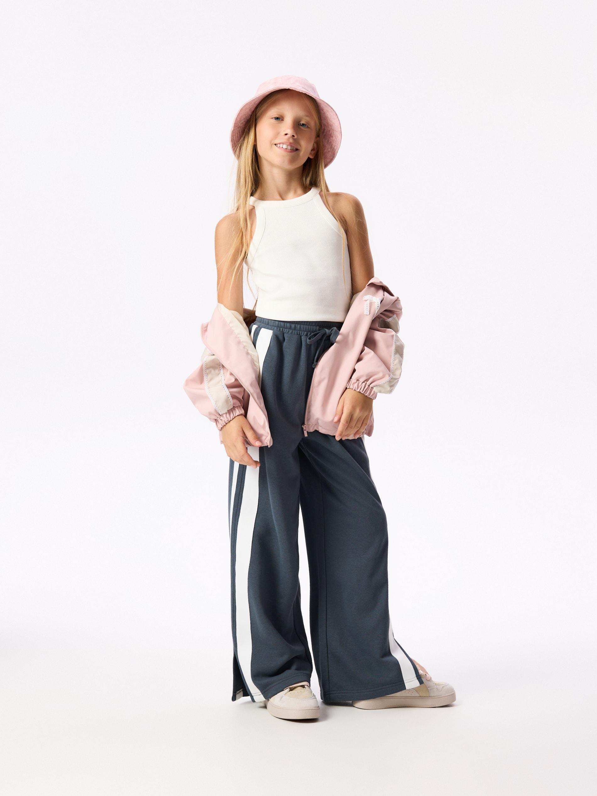 Grey Sweatpants With Side Stripes, Grey, large image number 4