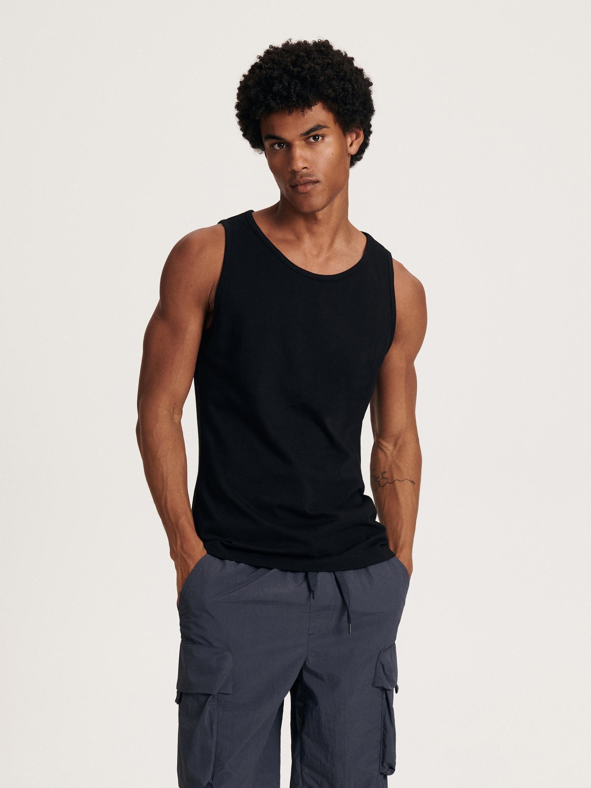Black Round Neck Undershirt, , large image number 1