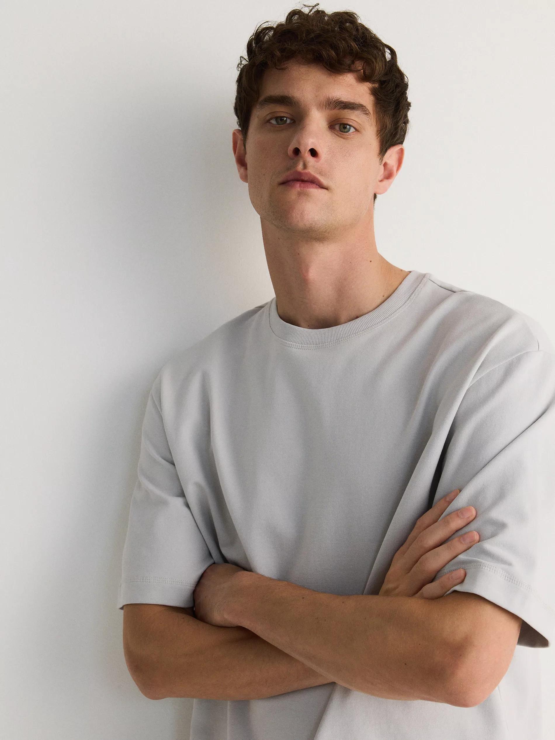 Grey Boxy Fit T-Shirt, , large image number 0
