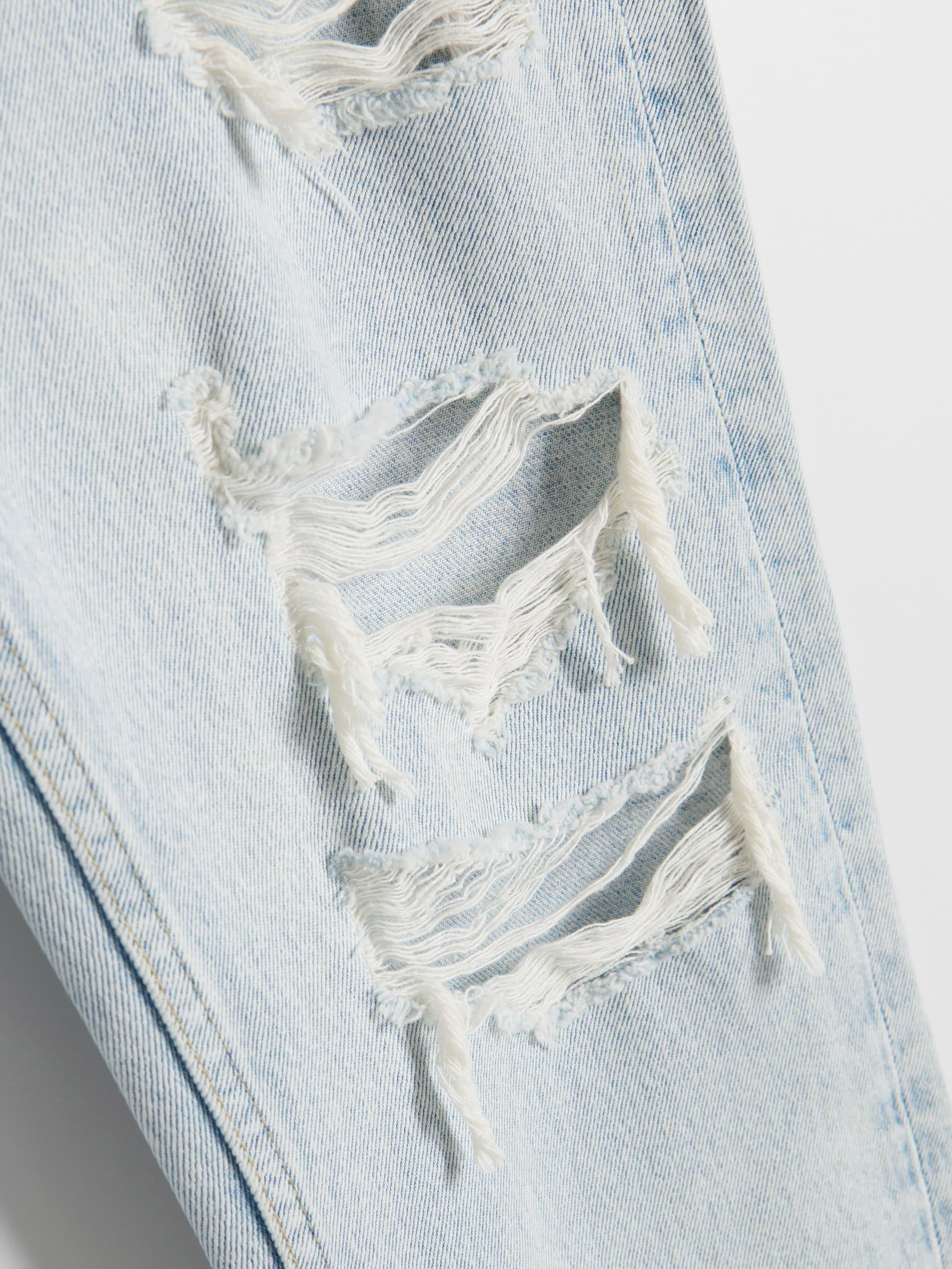 Blue High Waist Mom Fit Jeans, , large image number 2