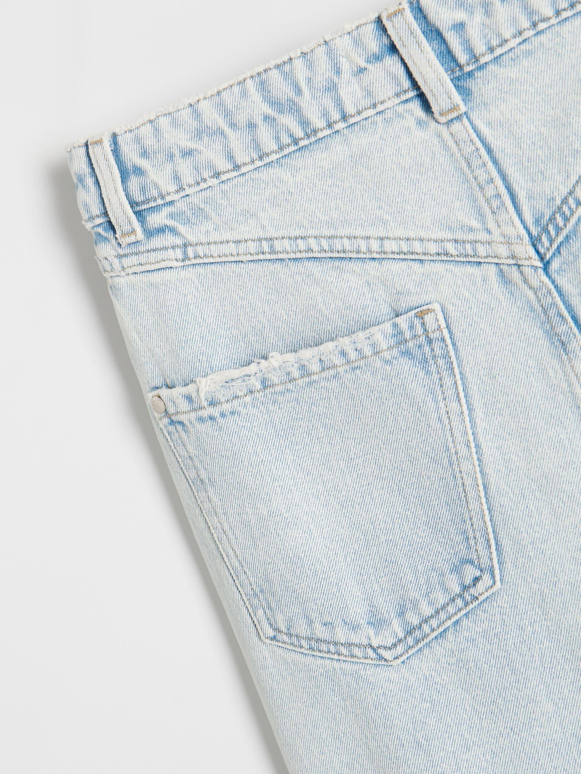 Blue High Waist Mom Fit Jeans, , large image number 3