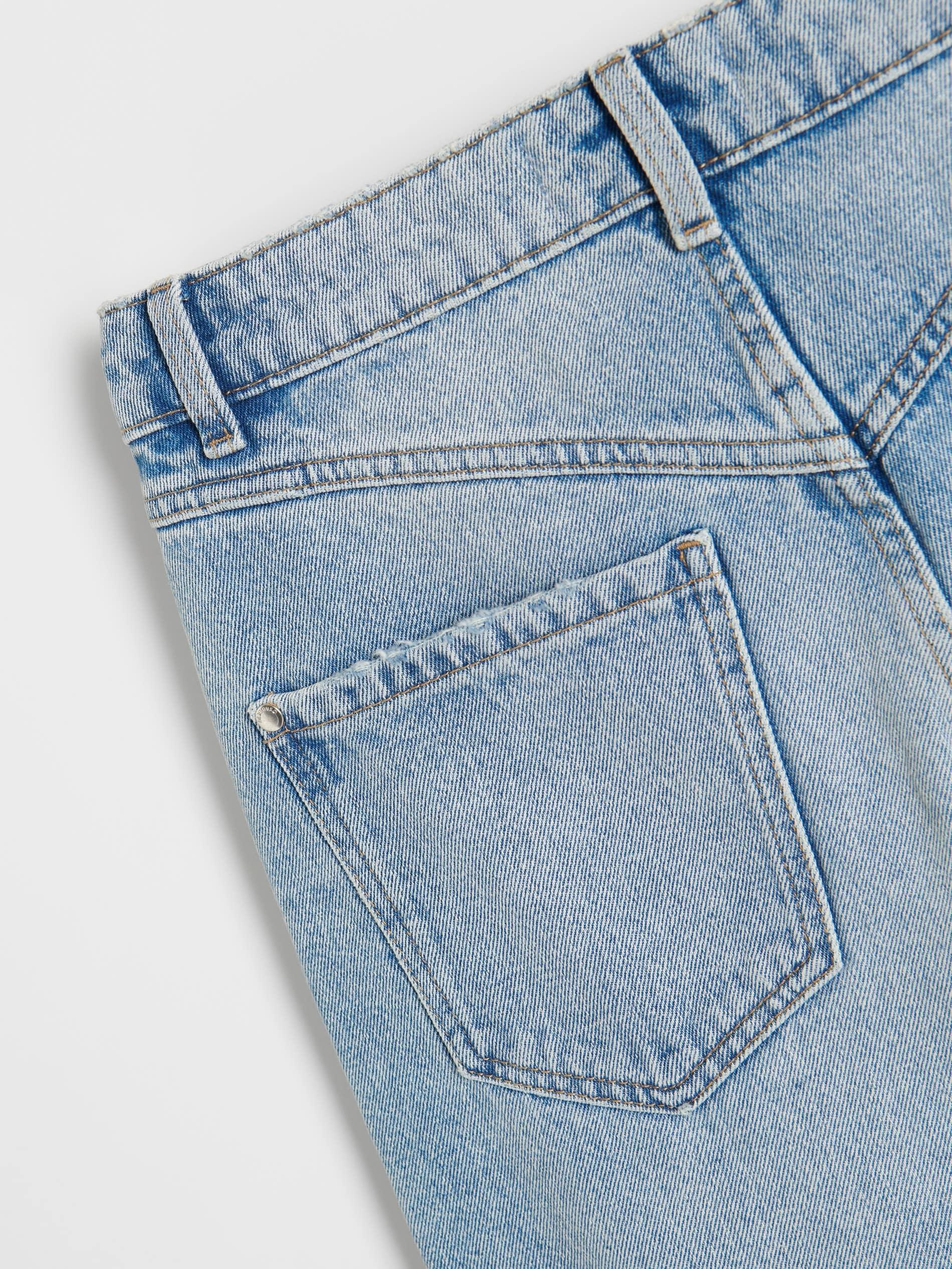 Blue High Waist Mom Fit Jeans, , large image number 2