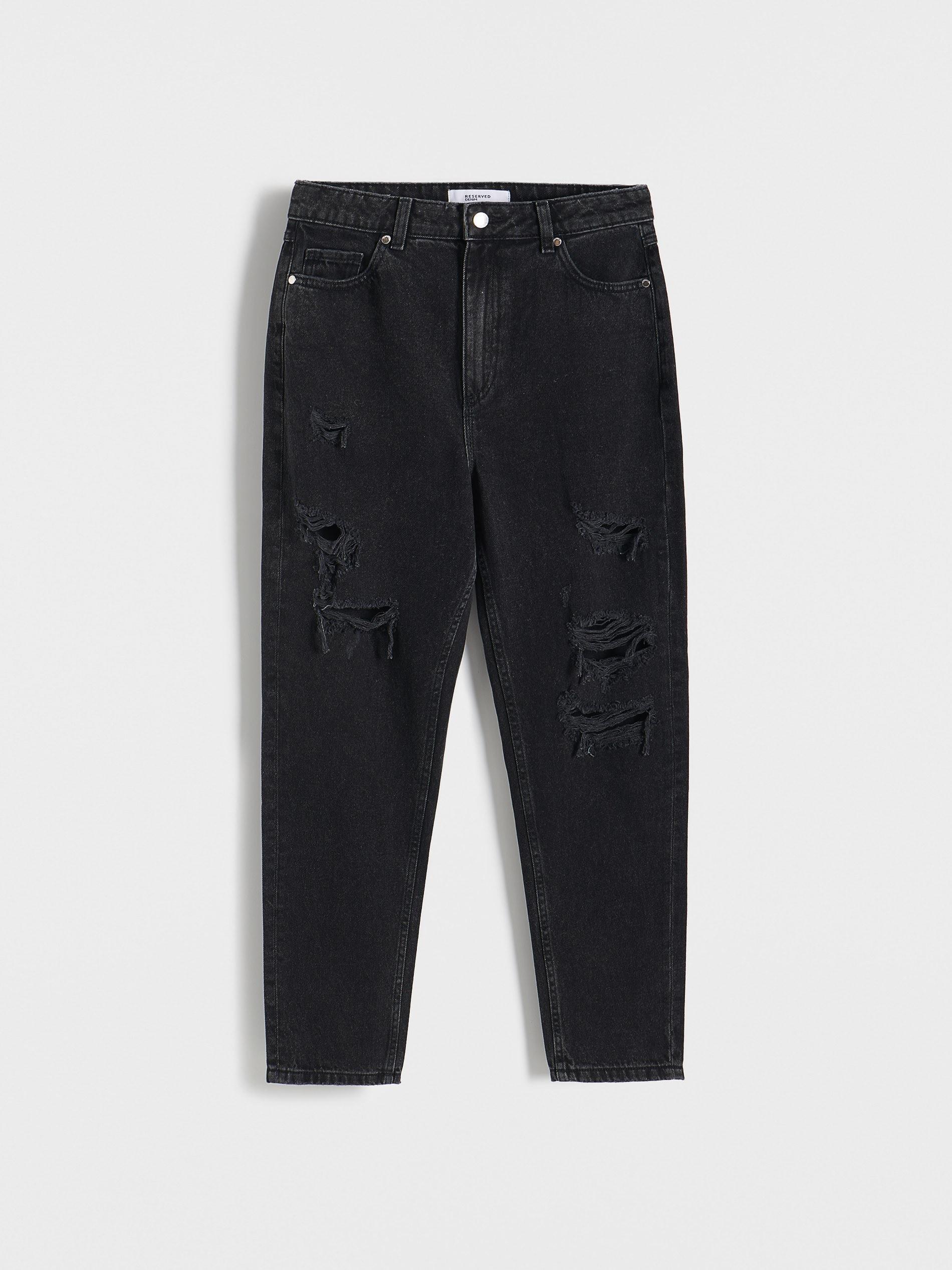 Black High Waist Mom Fit Jeans, , large image number 5