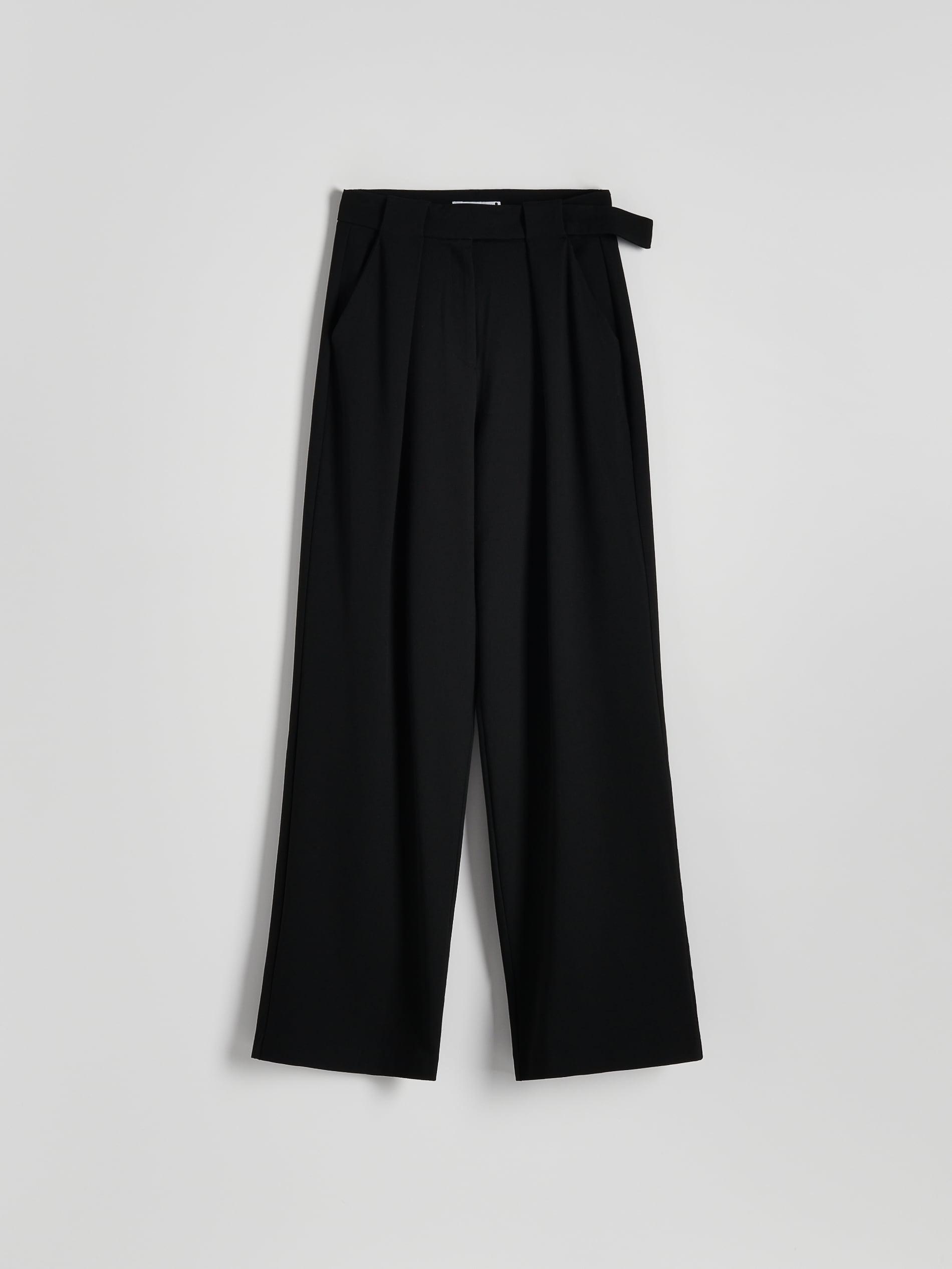 Black Wide Leg Trousers, , large image number 4