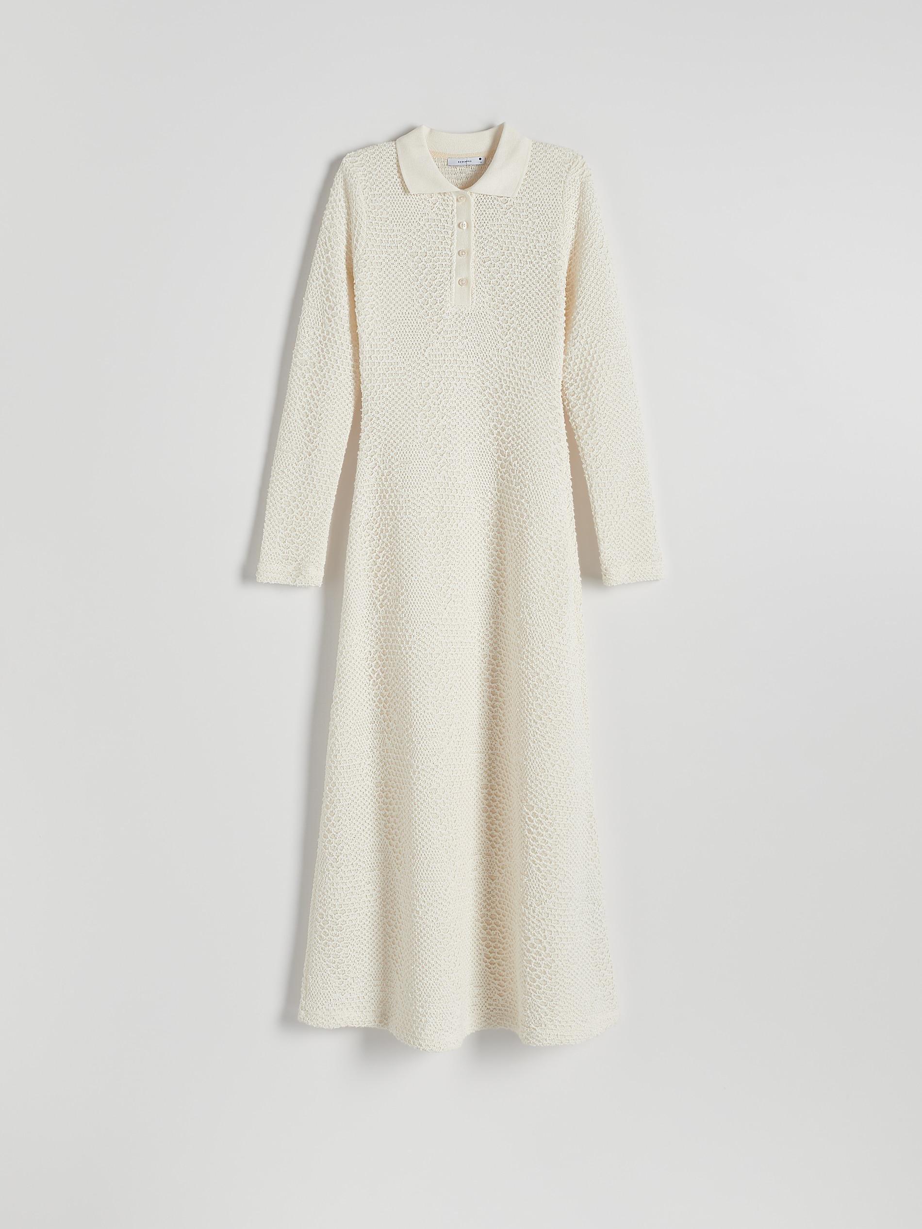 White Structural Jersey Dress, , large image number 2