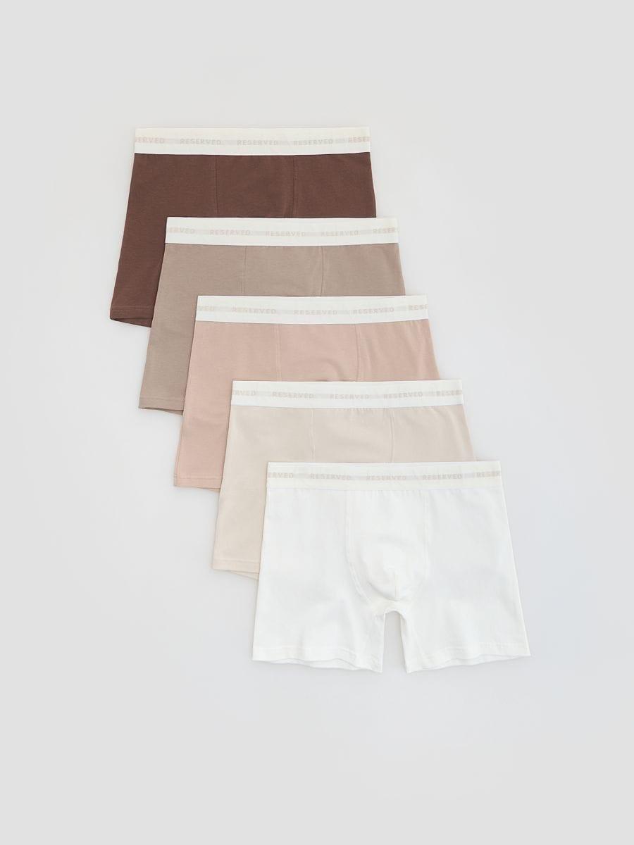 Brown Long Boxers 5 Pack, Brown, large image number 0