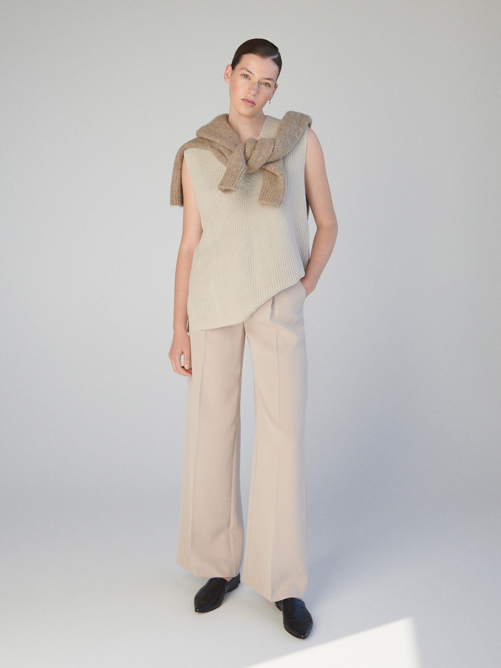 Beige Jersey Vest, , large image number 1