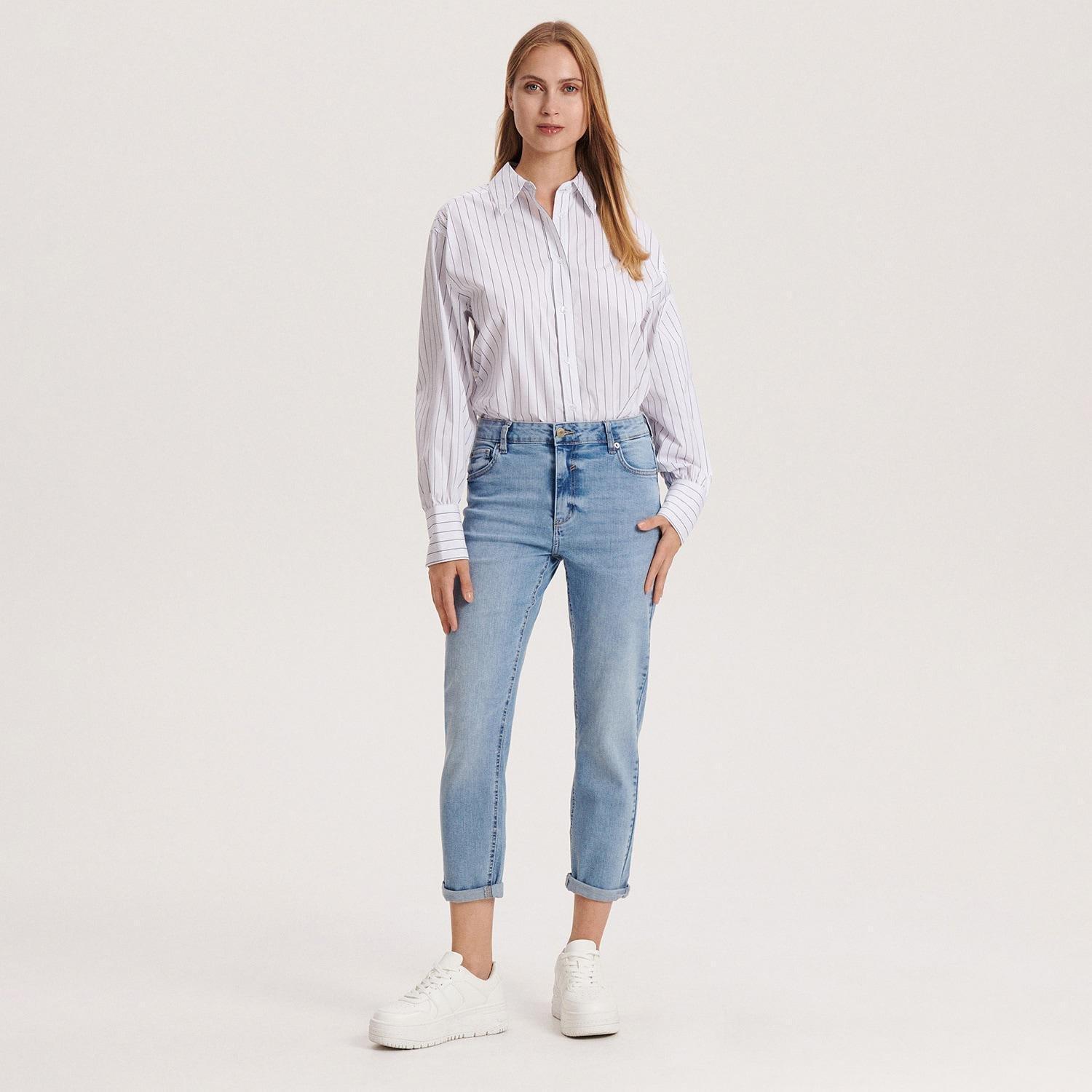 Blue Boyfriend Slim Jeans, , large image number 0