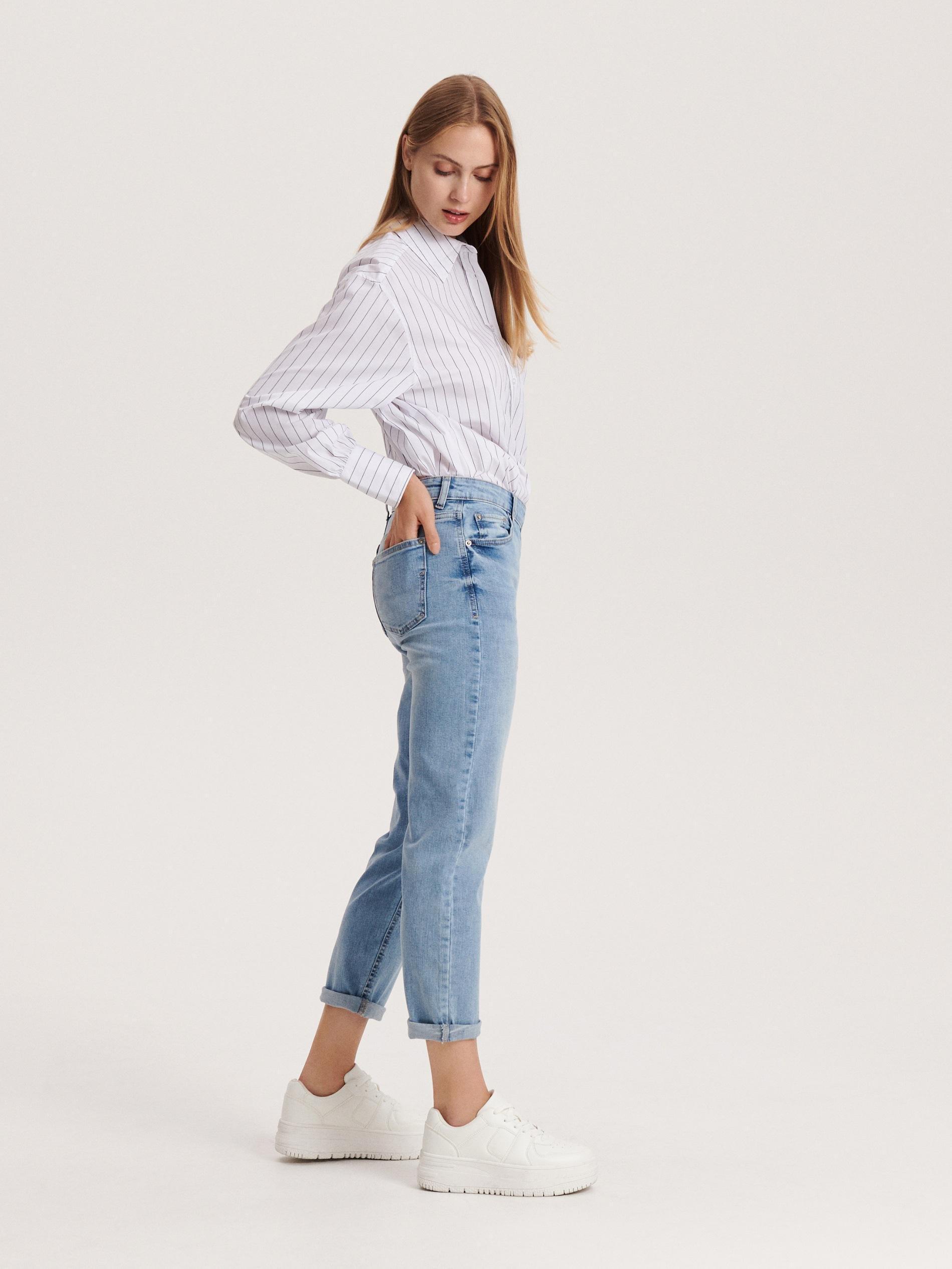 Blue Boyfriend Slim Jeans, , large image number 1