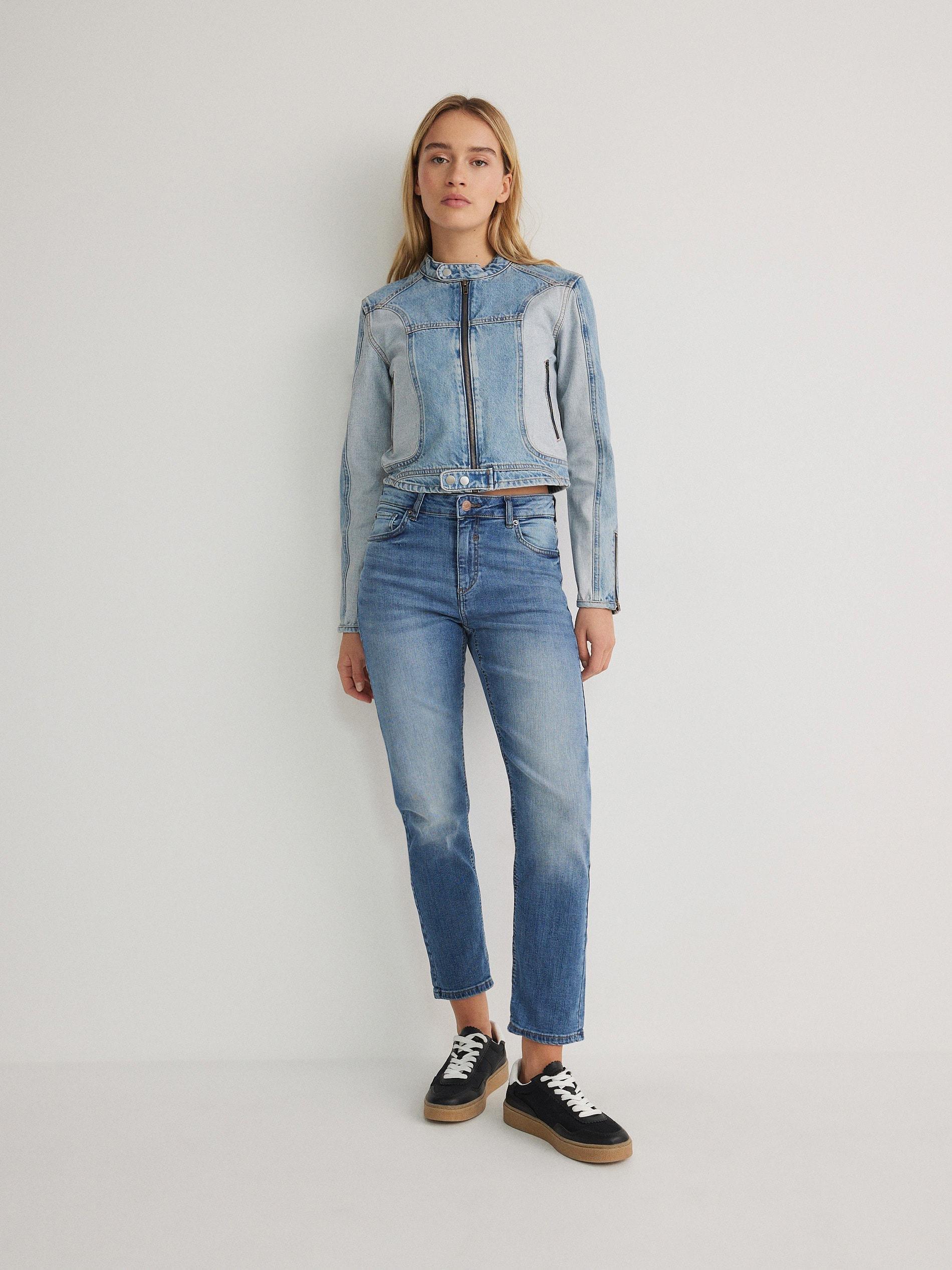 Blue Boyfriend Slim Jeans, , large image number 4