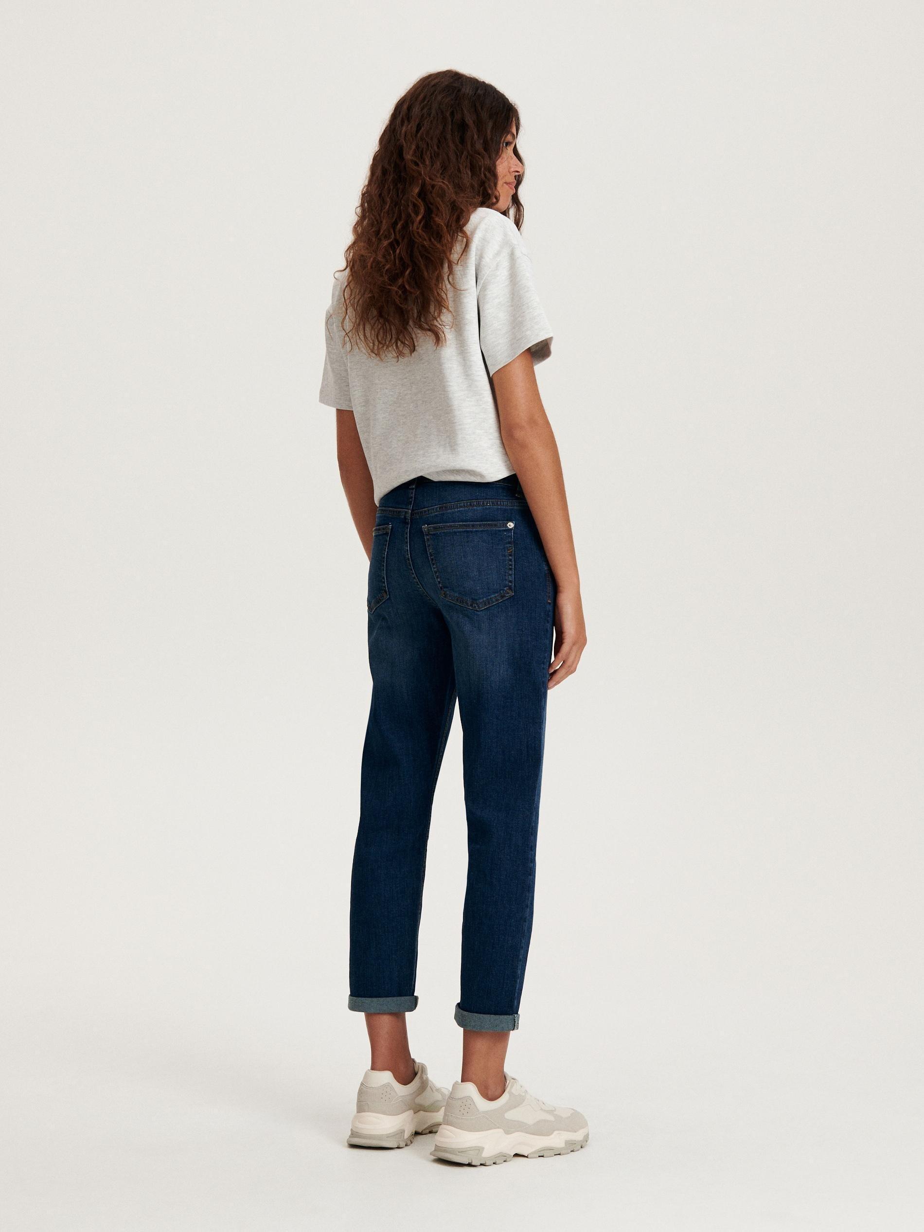 Navy Boyfriend Slim Jeans, , large image number 2