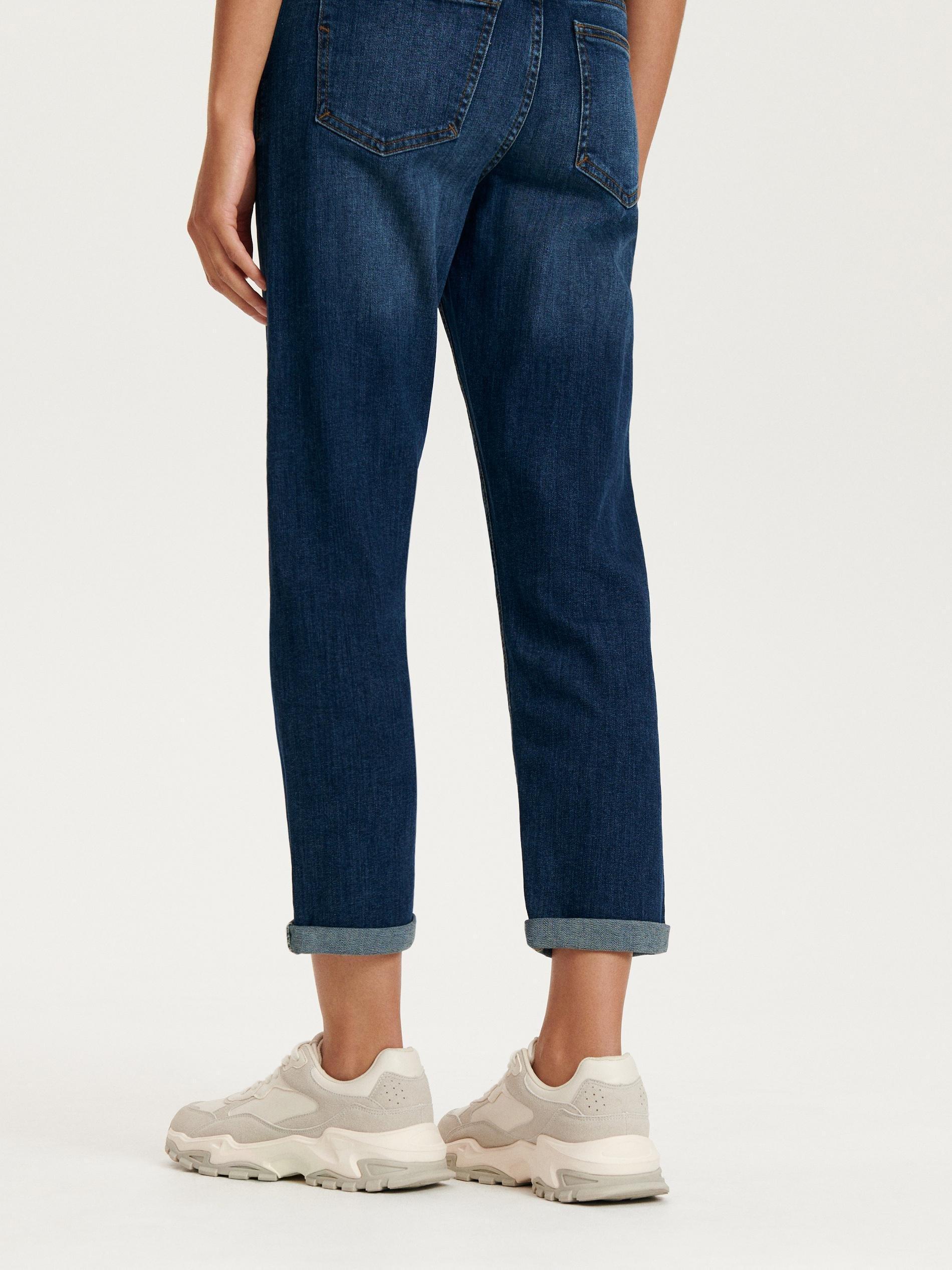 Navy Boyfriend Slim Jeans, , large image number 4