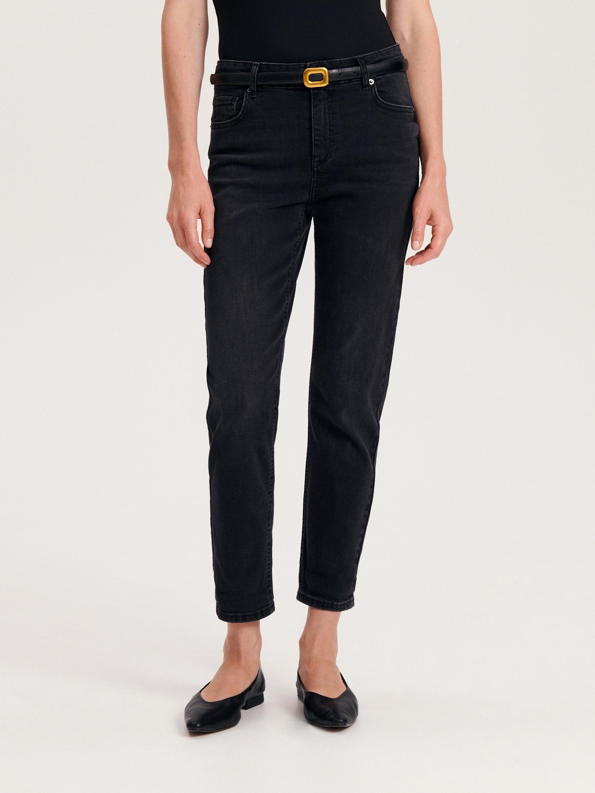 Black Boyfriend Slim Jeans, , large image number 1