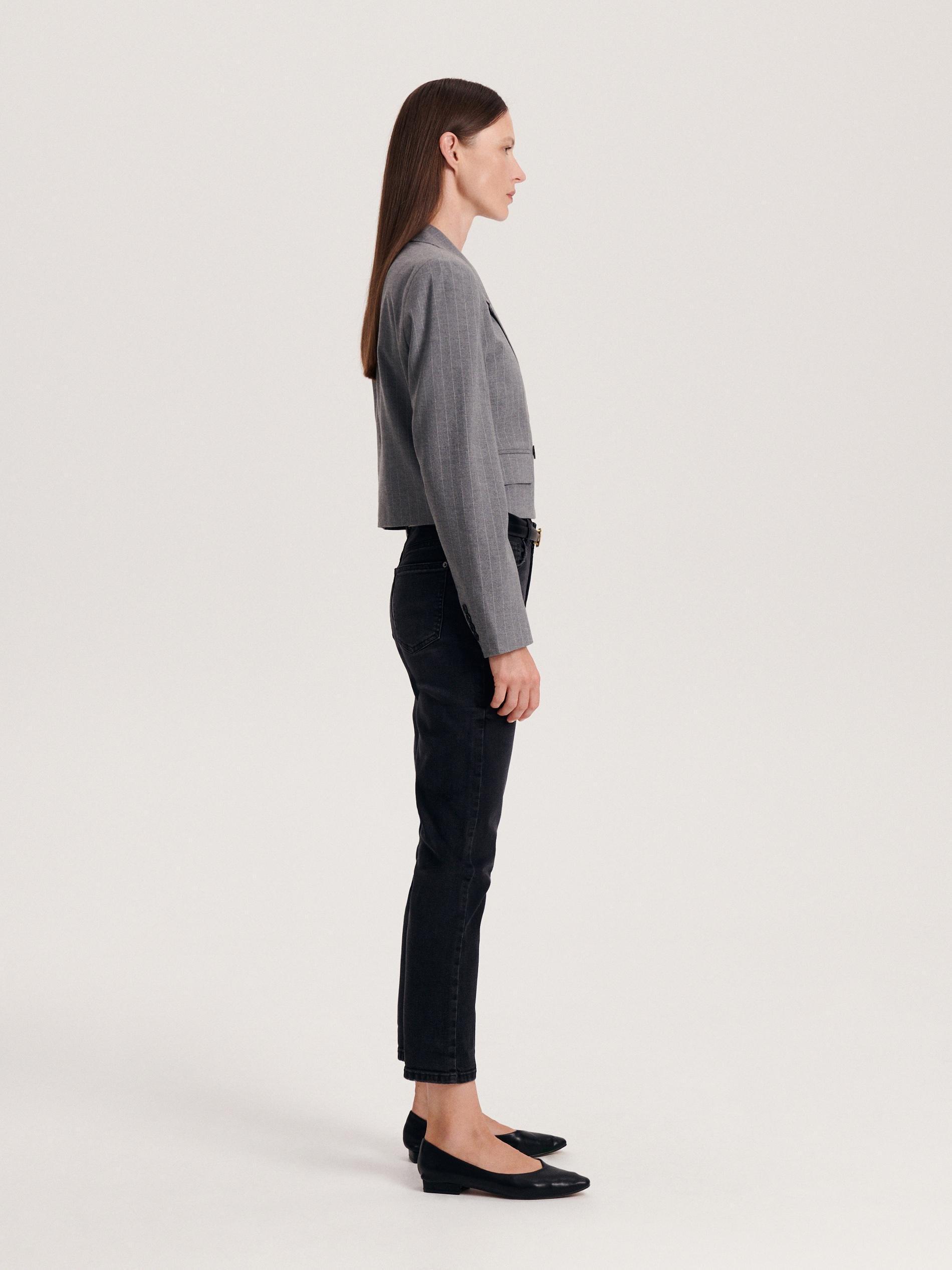 Black Boyfriend Slim Jeans, , large image number 2