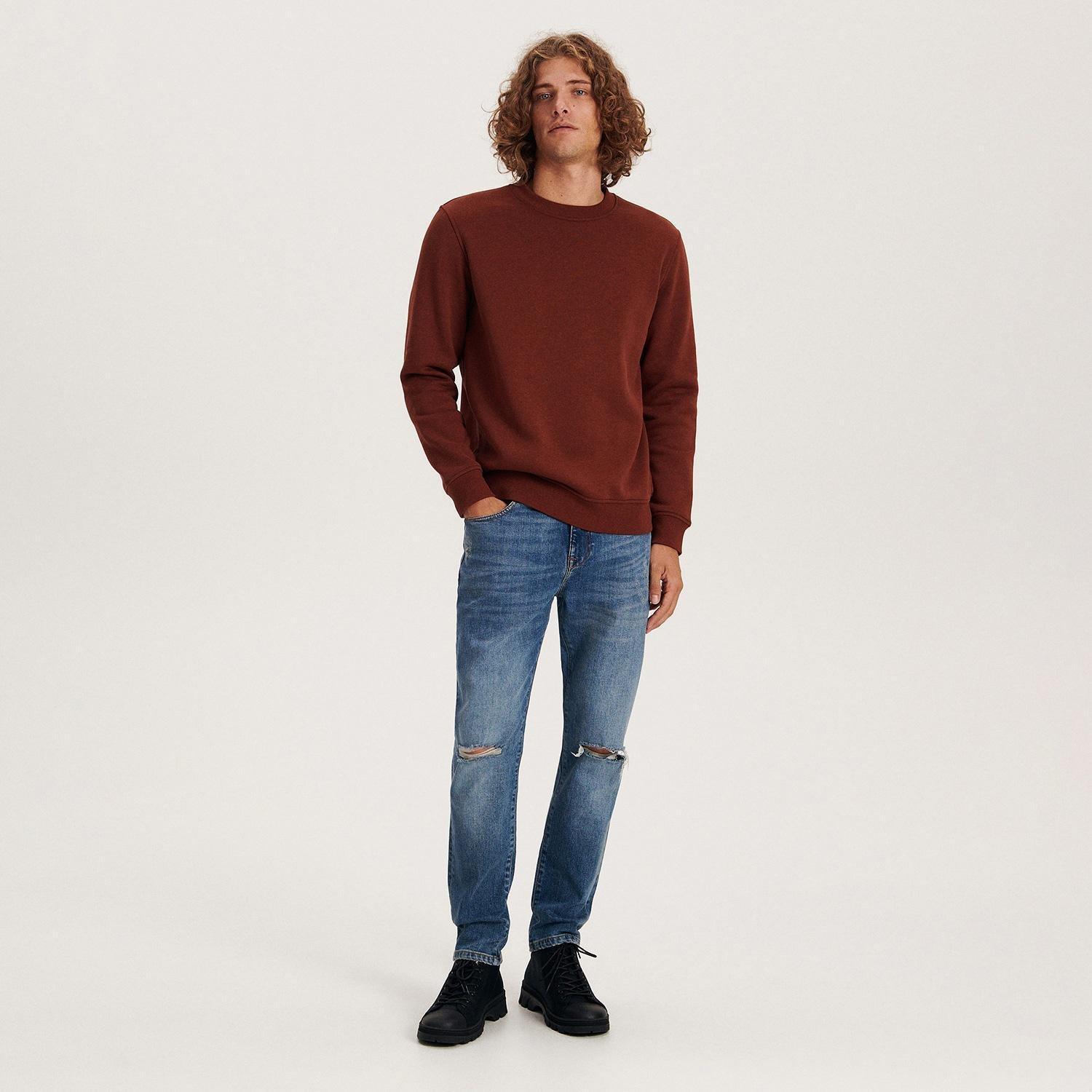 Blue Slim Fit Distressed Jeans, , large image number 0