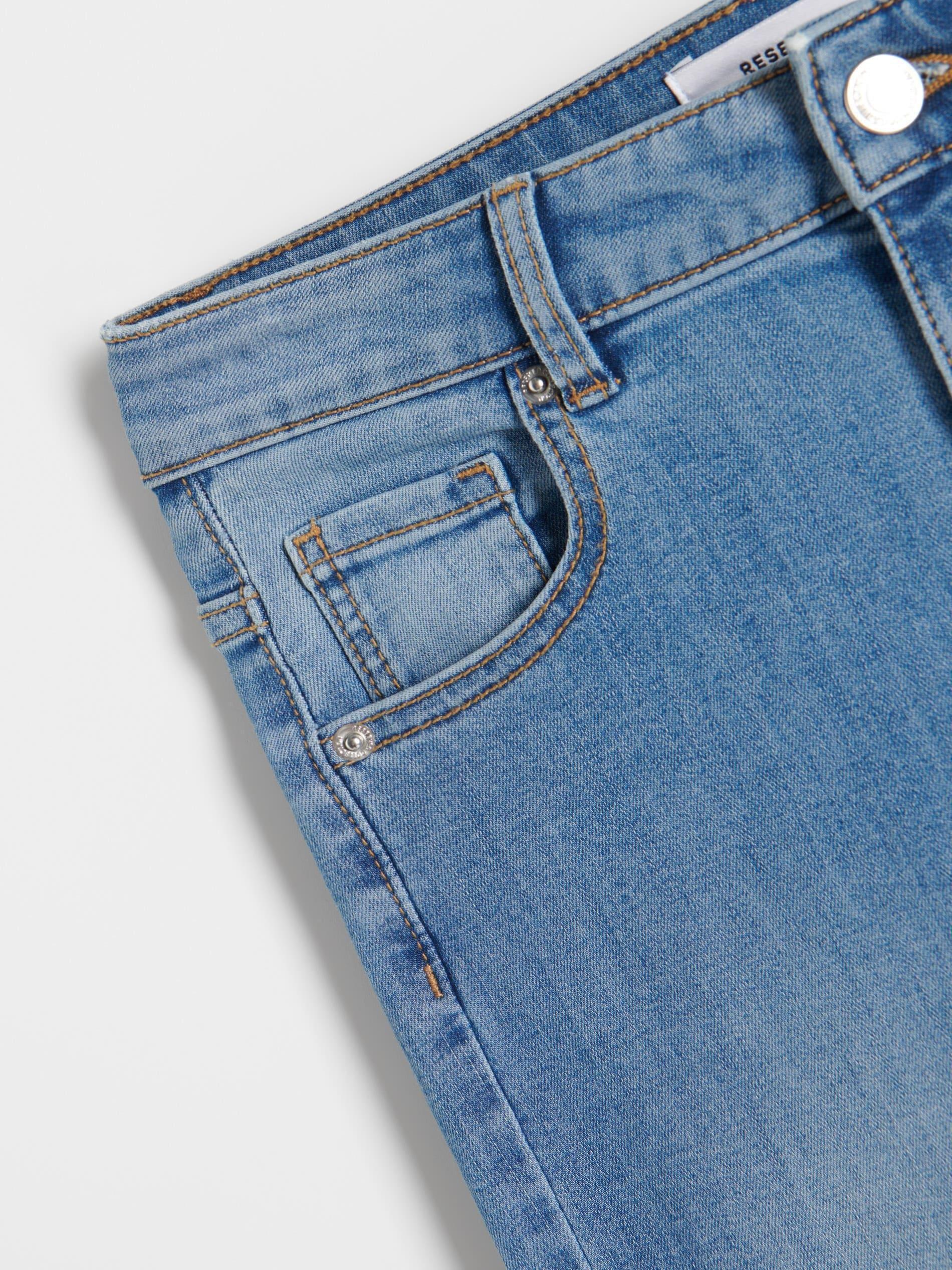 Blue High Waist Slim Jeans, , large image number 2