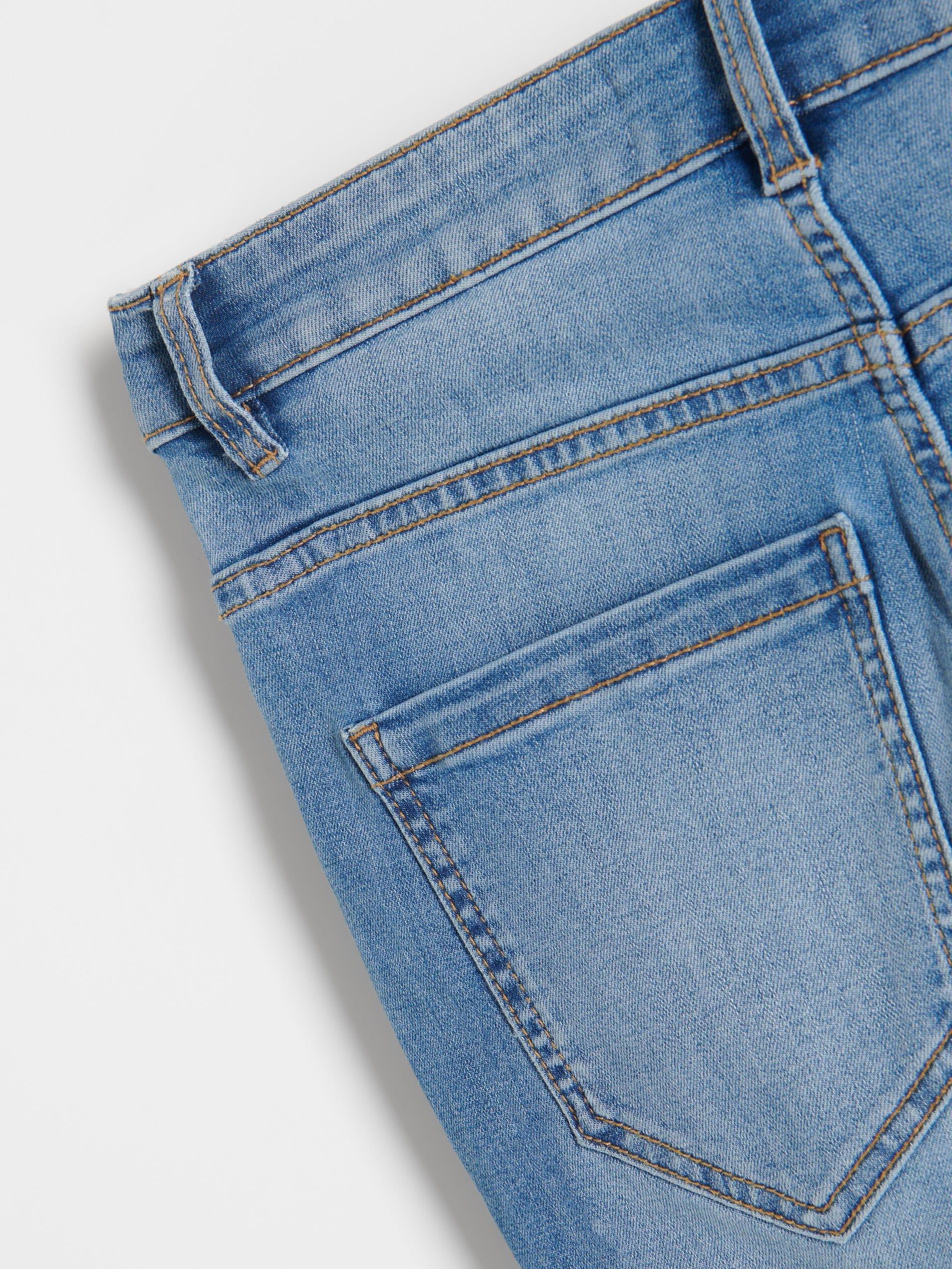 Blue High Waist Slim Jeans, , large image number 3