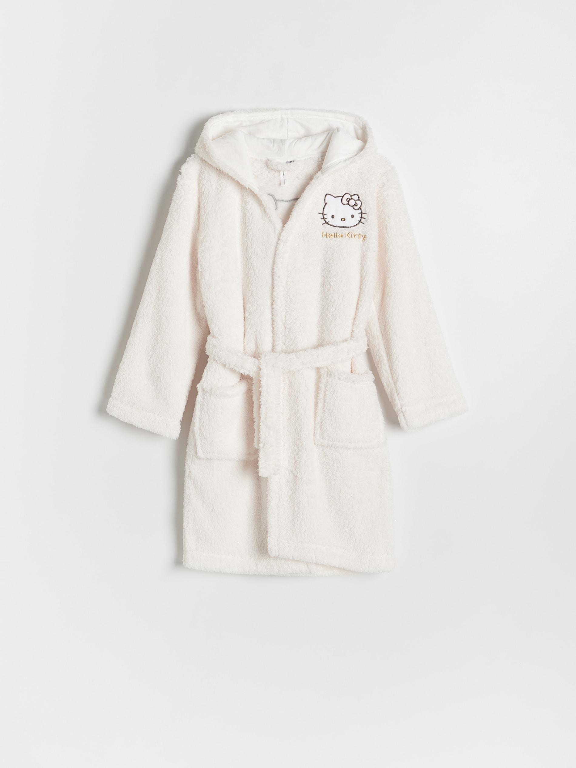 Cream Dressing Gown, Kids Girls, Ivory, large image number 1