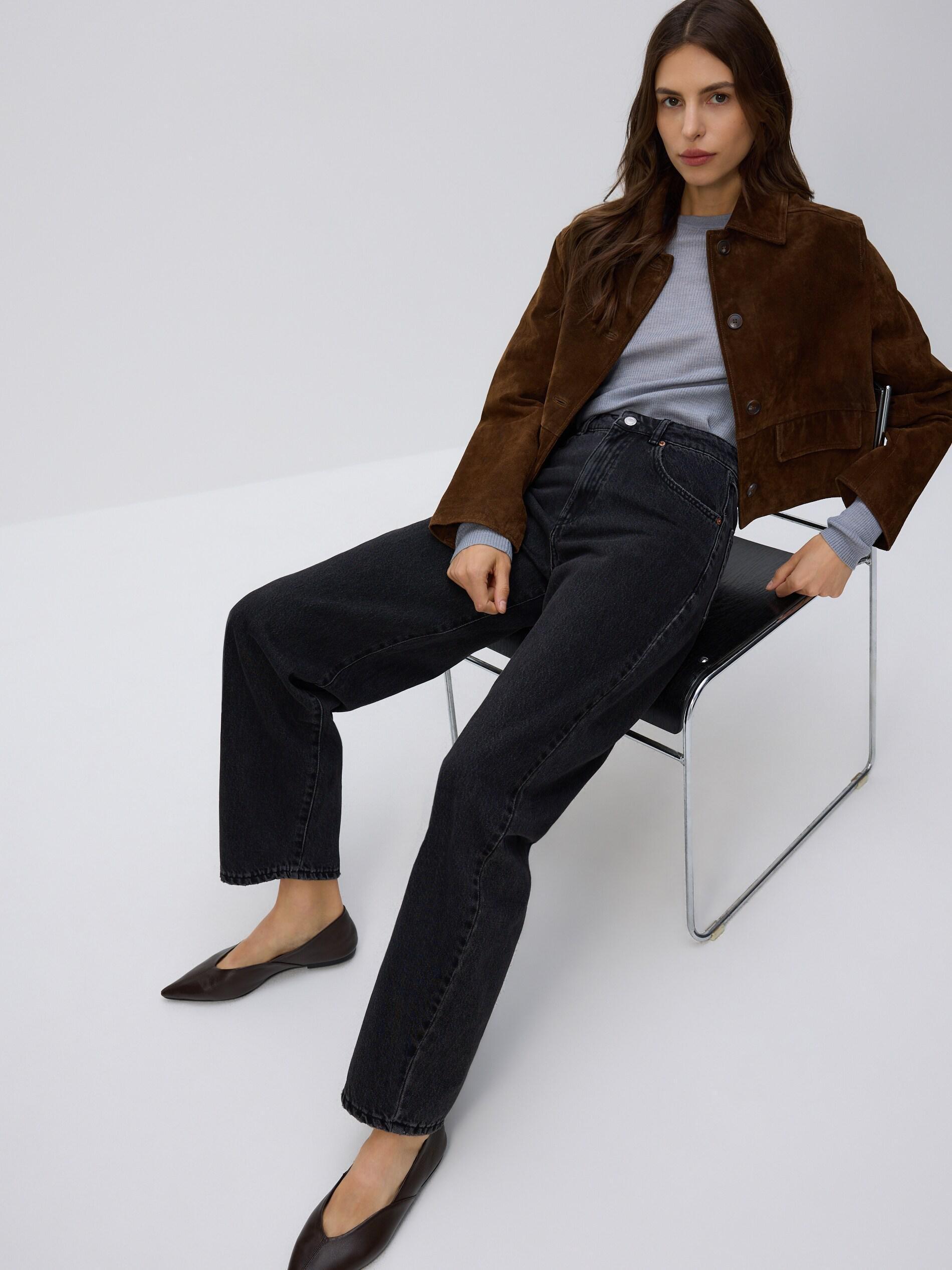 Black Barrel Leg Jeans, Black, medium