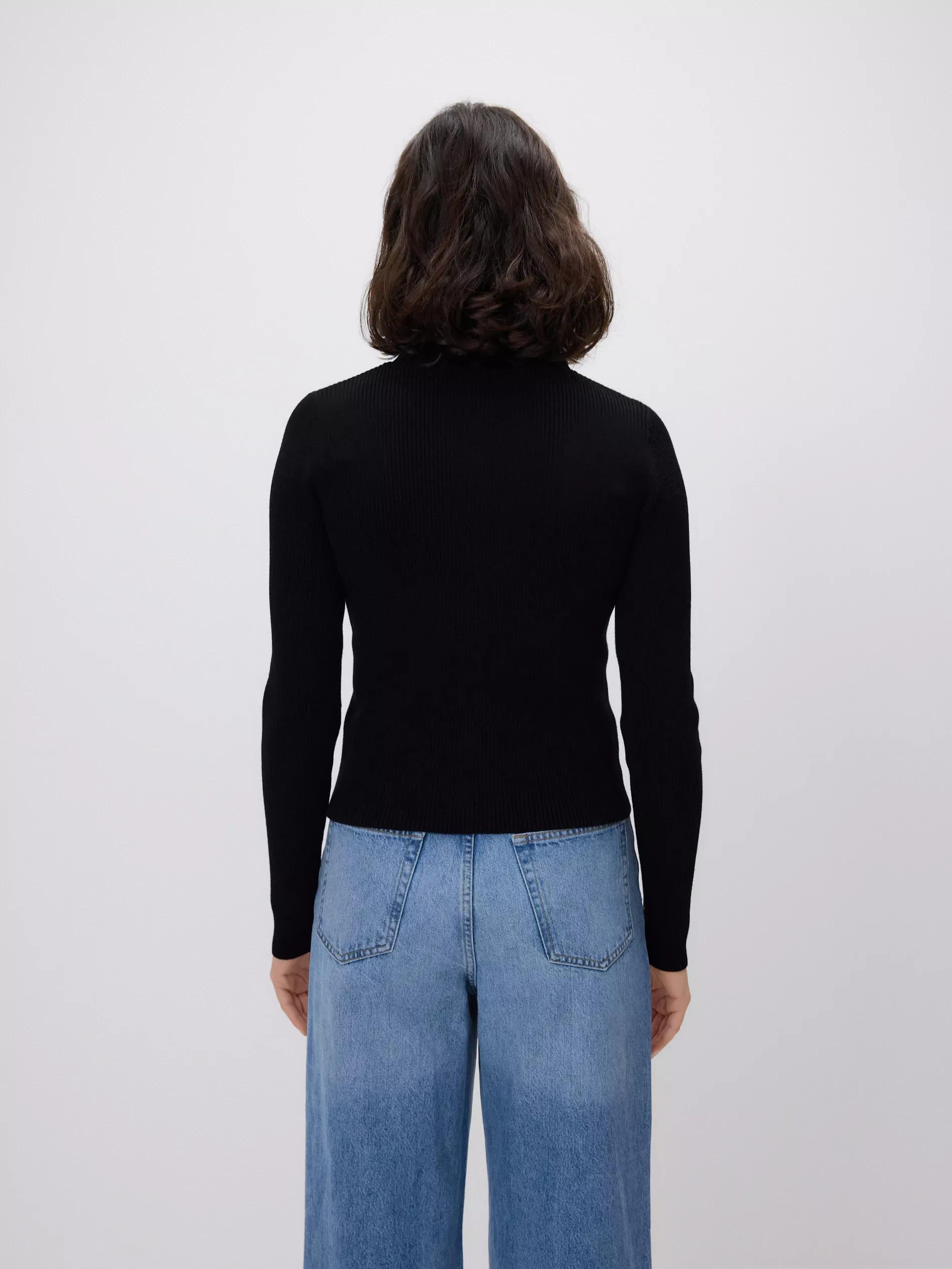 Black Viscose Blend Blouse, Black, large image number 3