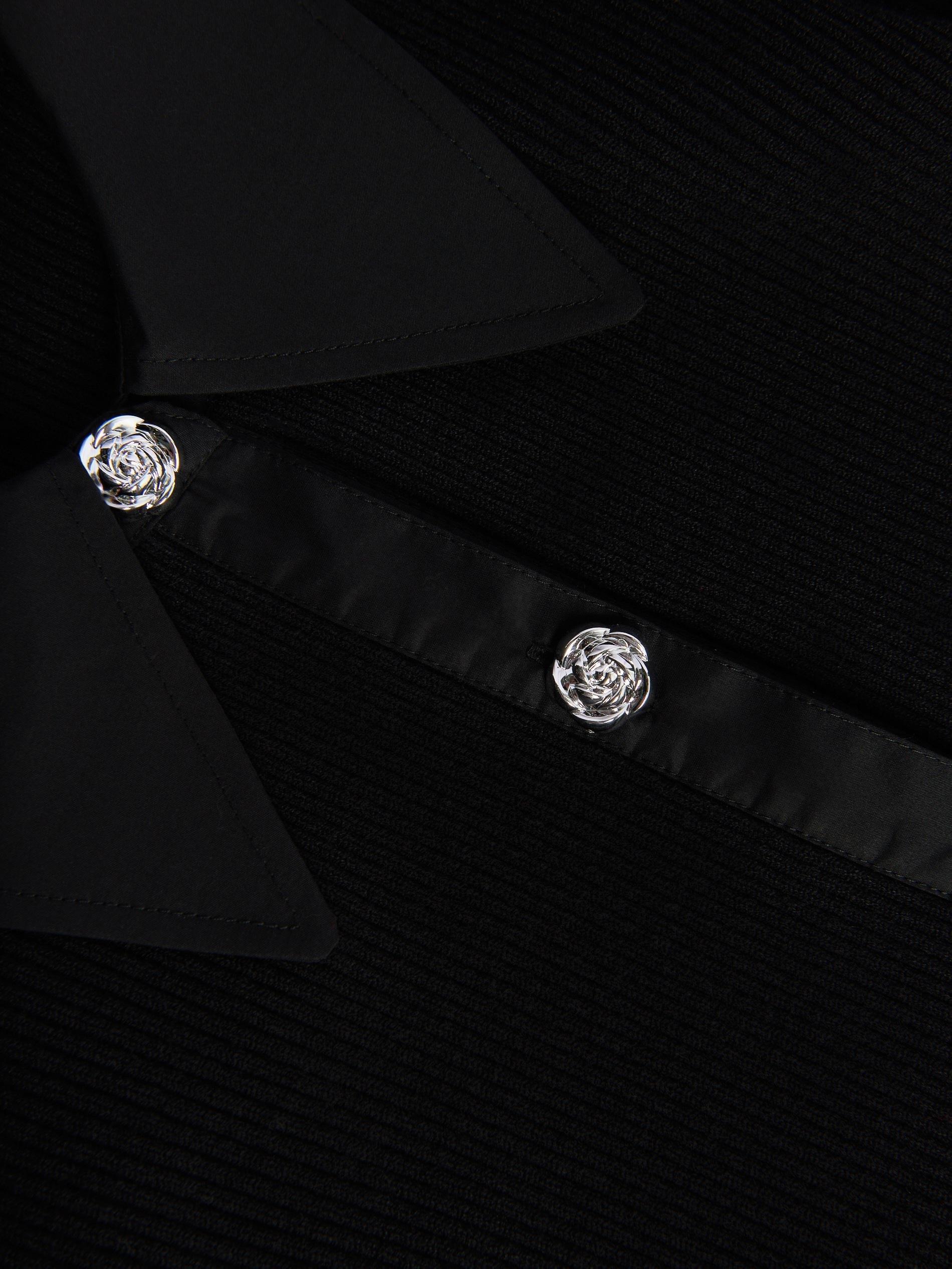 Black Viscose Blend Blouse, Black, large image number 5