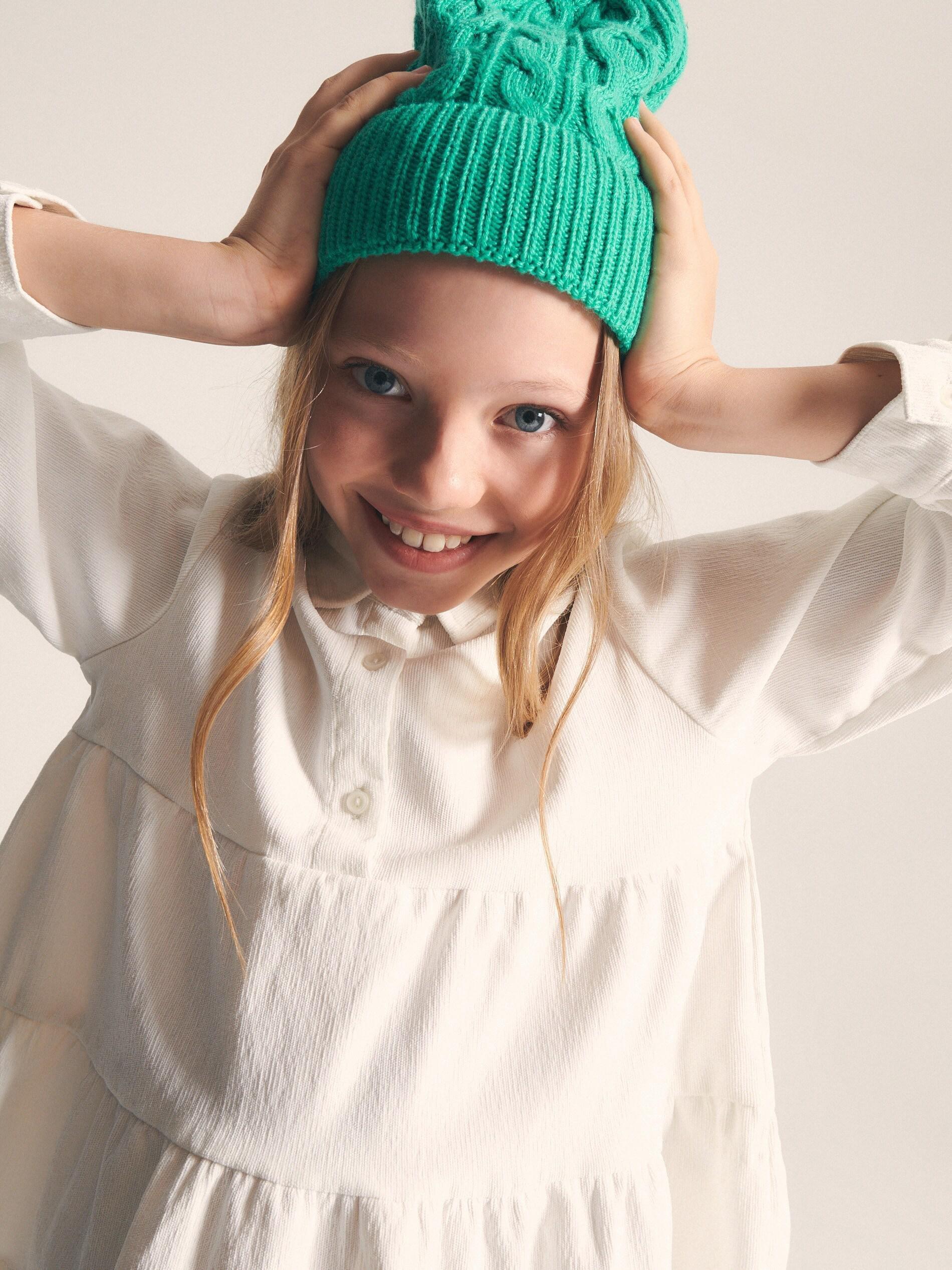 Cream Blouse With Collar, Kids Girls, , large image number 0