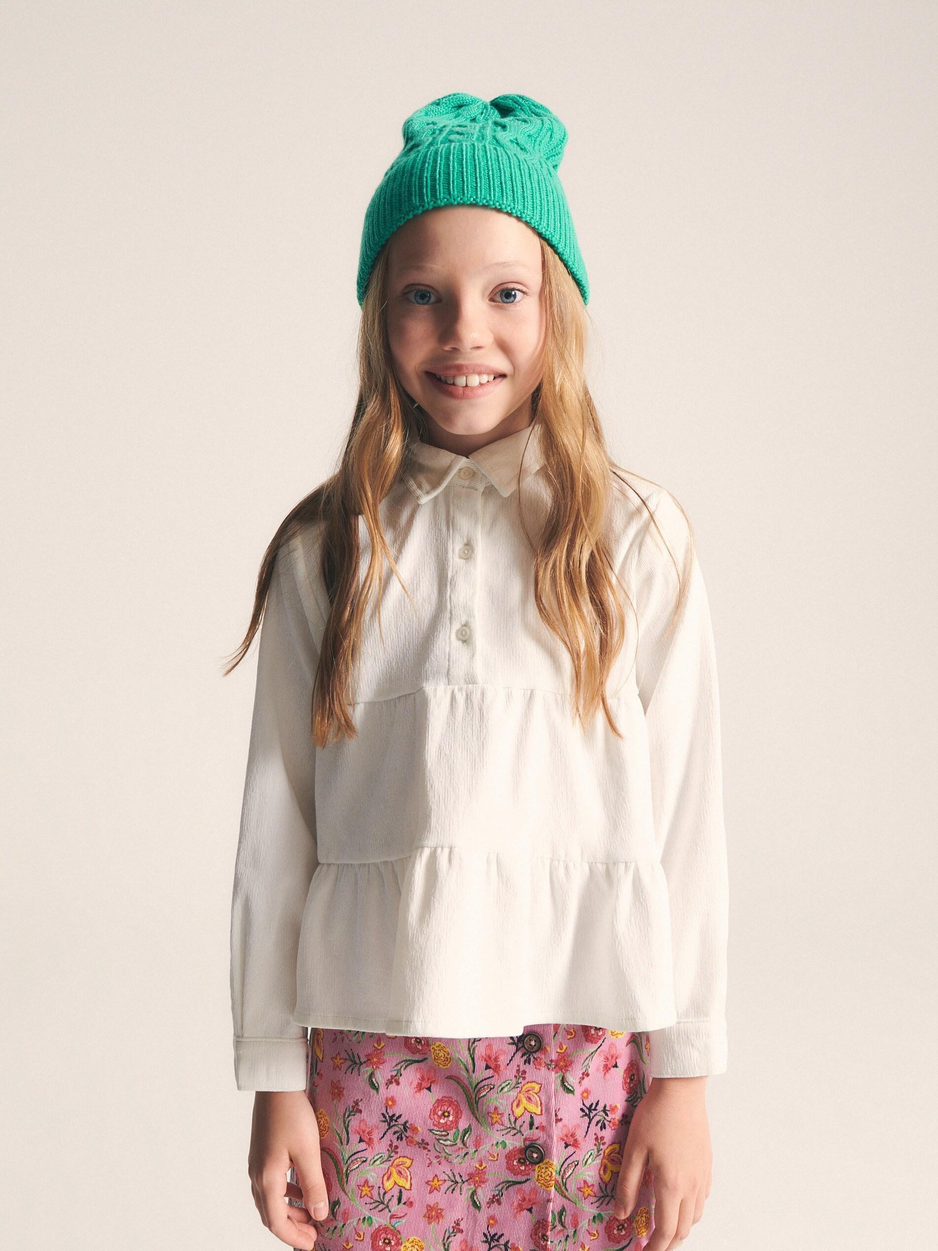 Cream Blouse With Collar, Kids Girls, , large image number 2