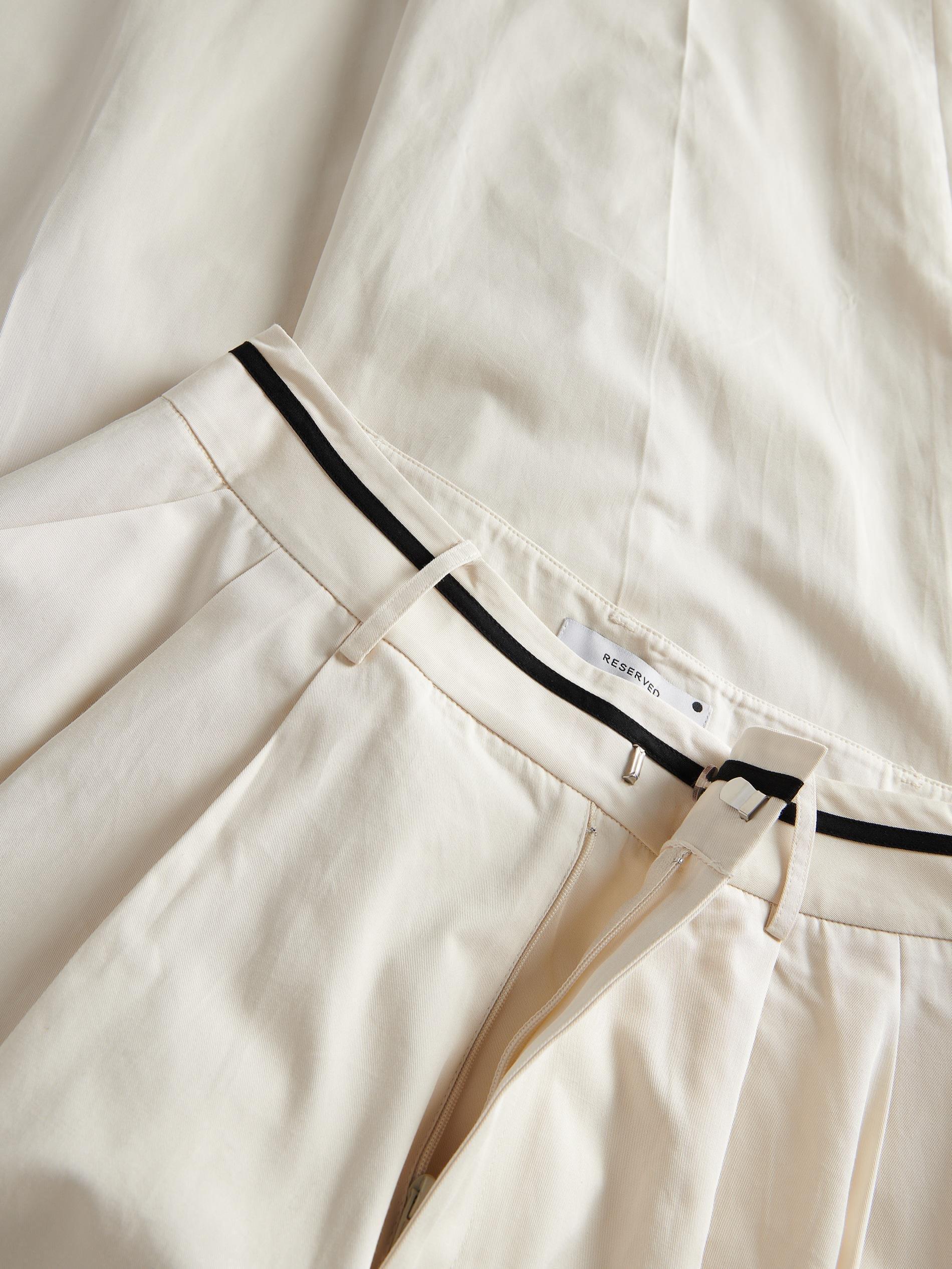 White Pressed Crease Cotton Trousers, , large image number 5