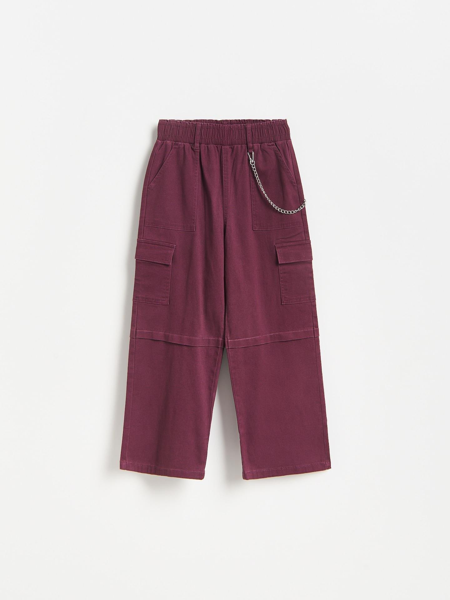 Red Trousers With Chain Detail, Burgundy, medium