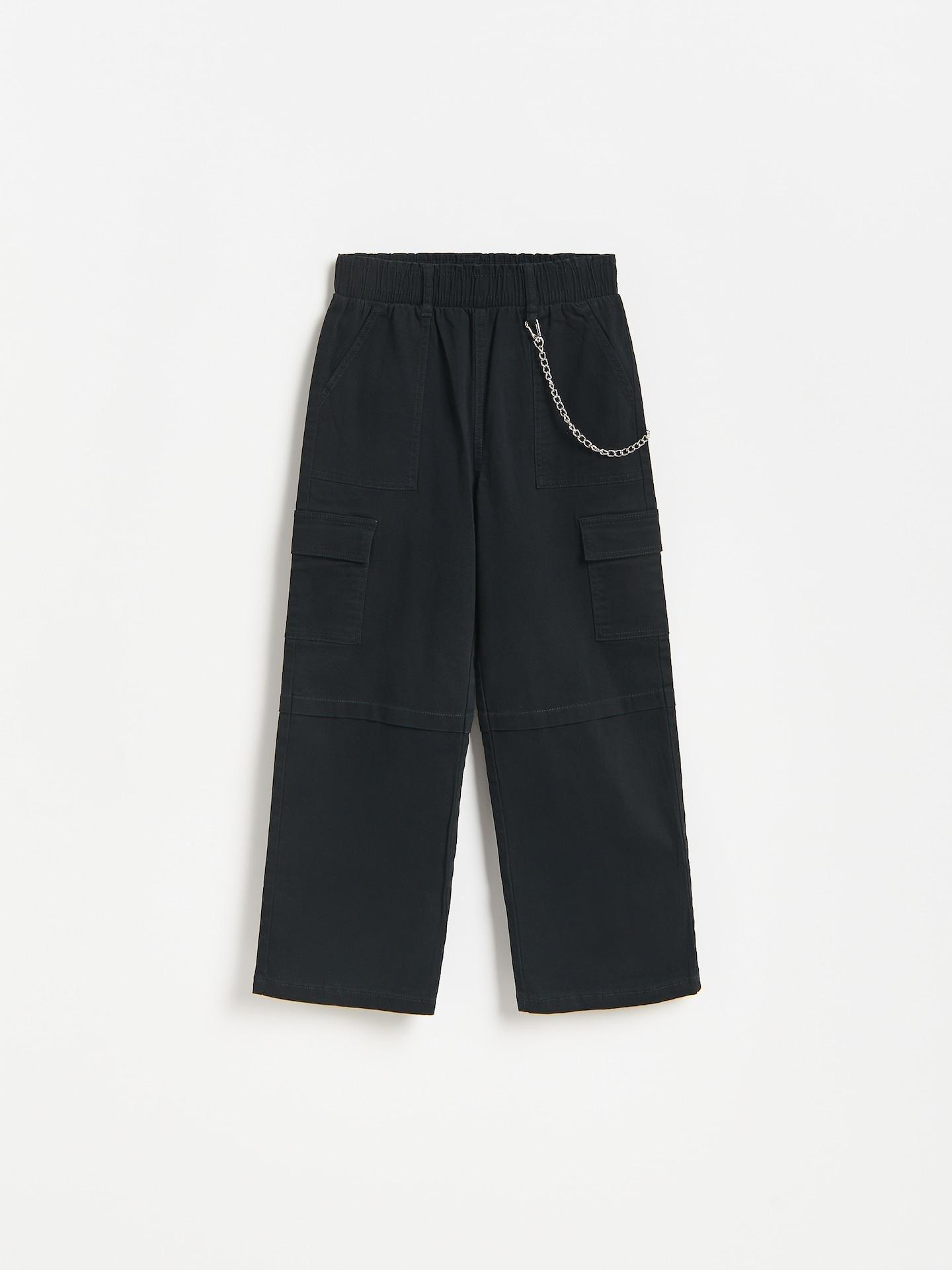Black Trousers With Chain Detail, Black, large image number 0